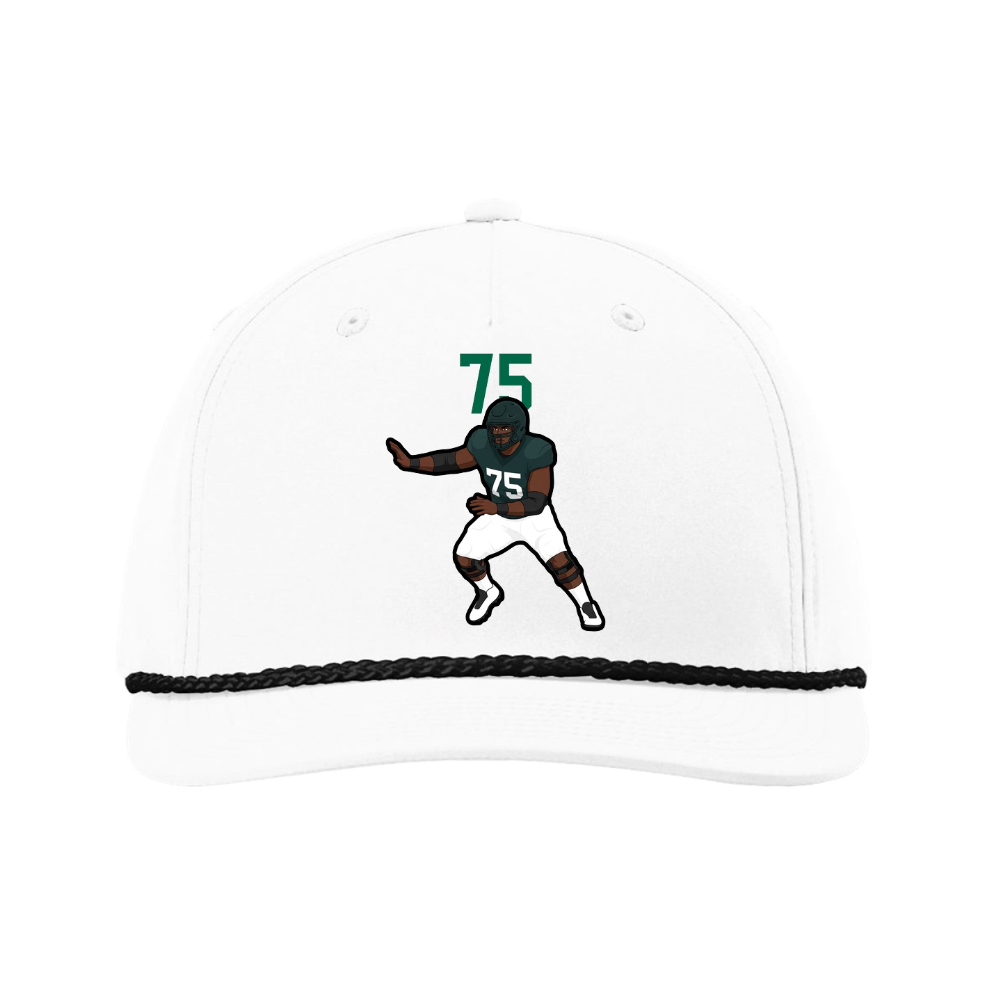 Five-Panel Classic Rope Cap — Number Top in White