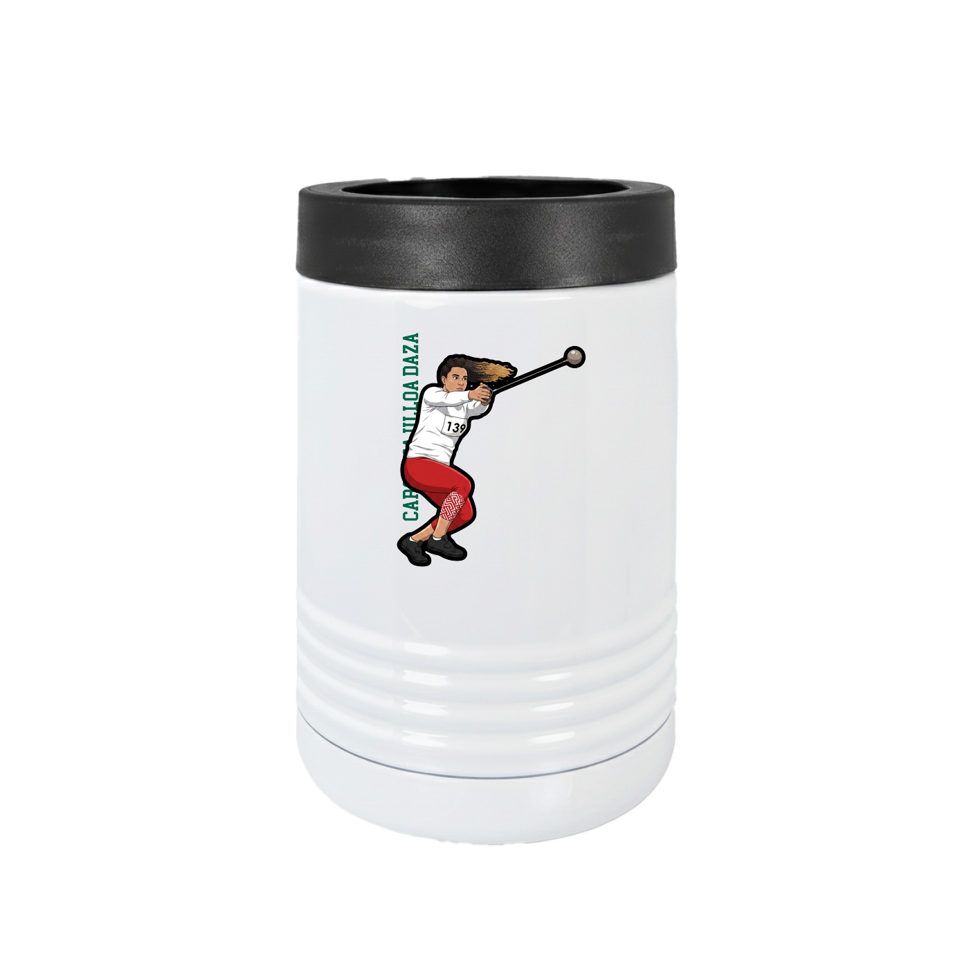 Beverage Holder — Name Vertical in White