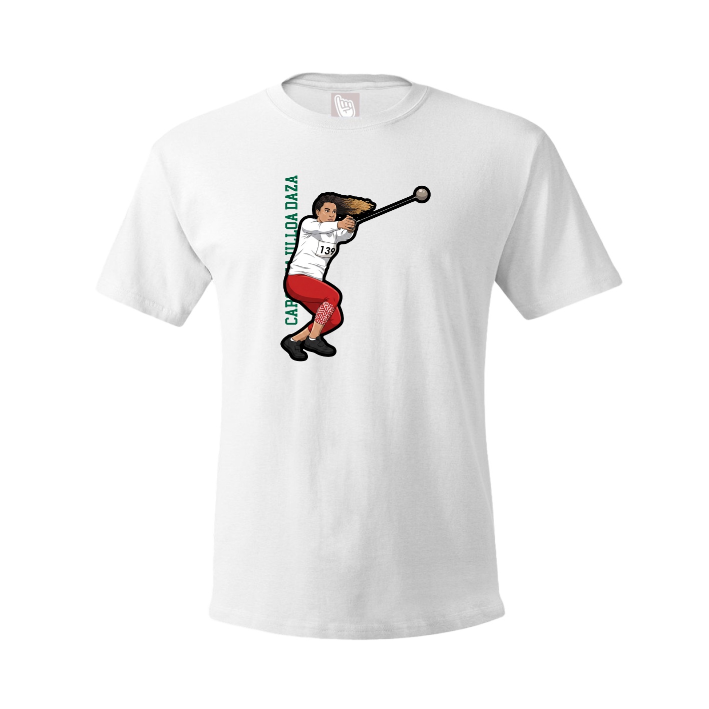 Youth Tee — Name Vertical in White