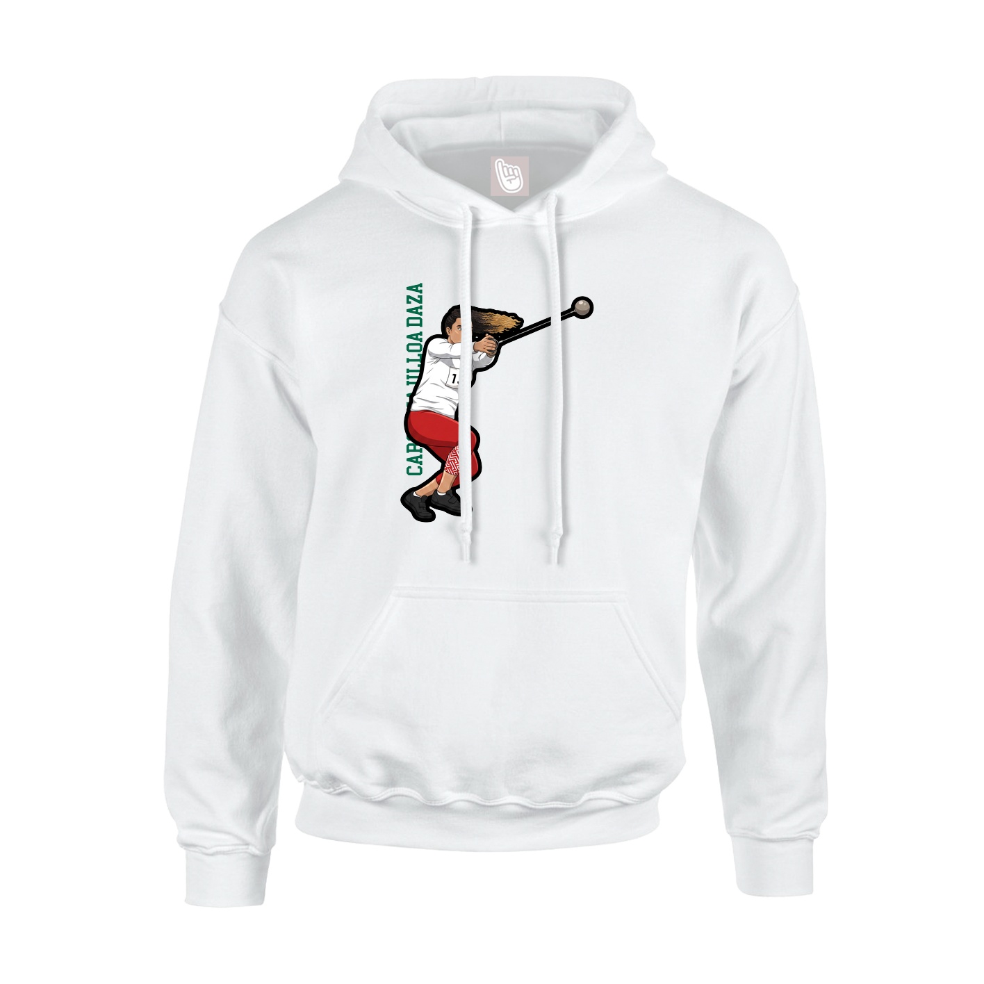 Hoodie — Name Vertical in White