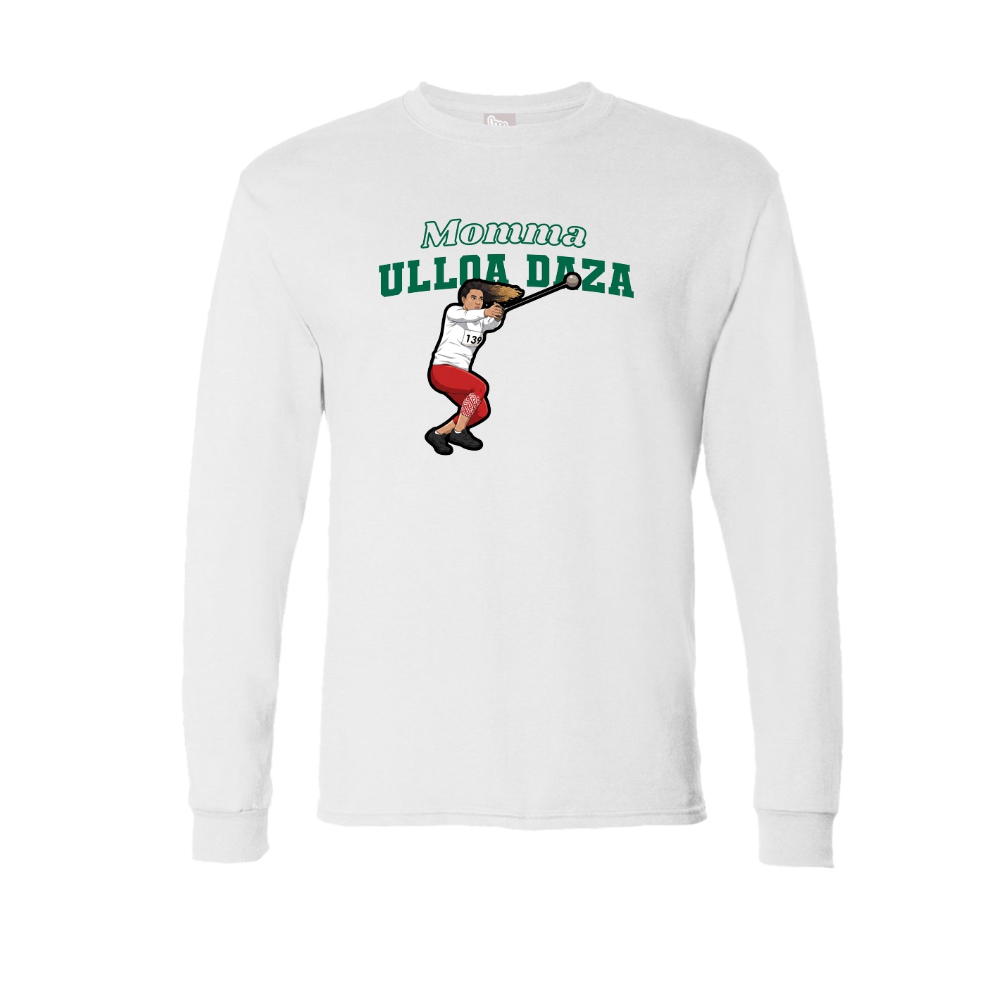 Long Sleeve Tee — Mothers Day Block in White