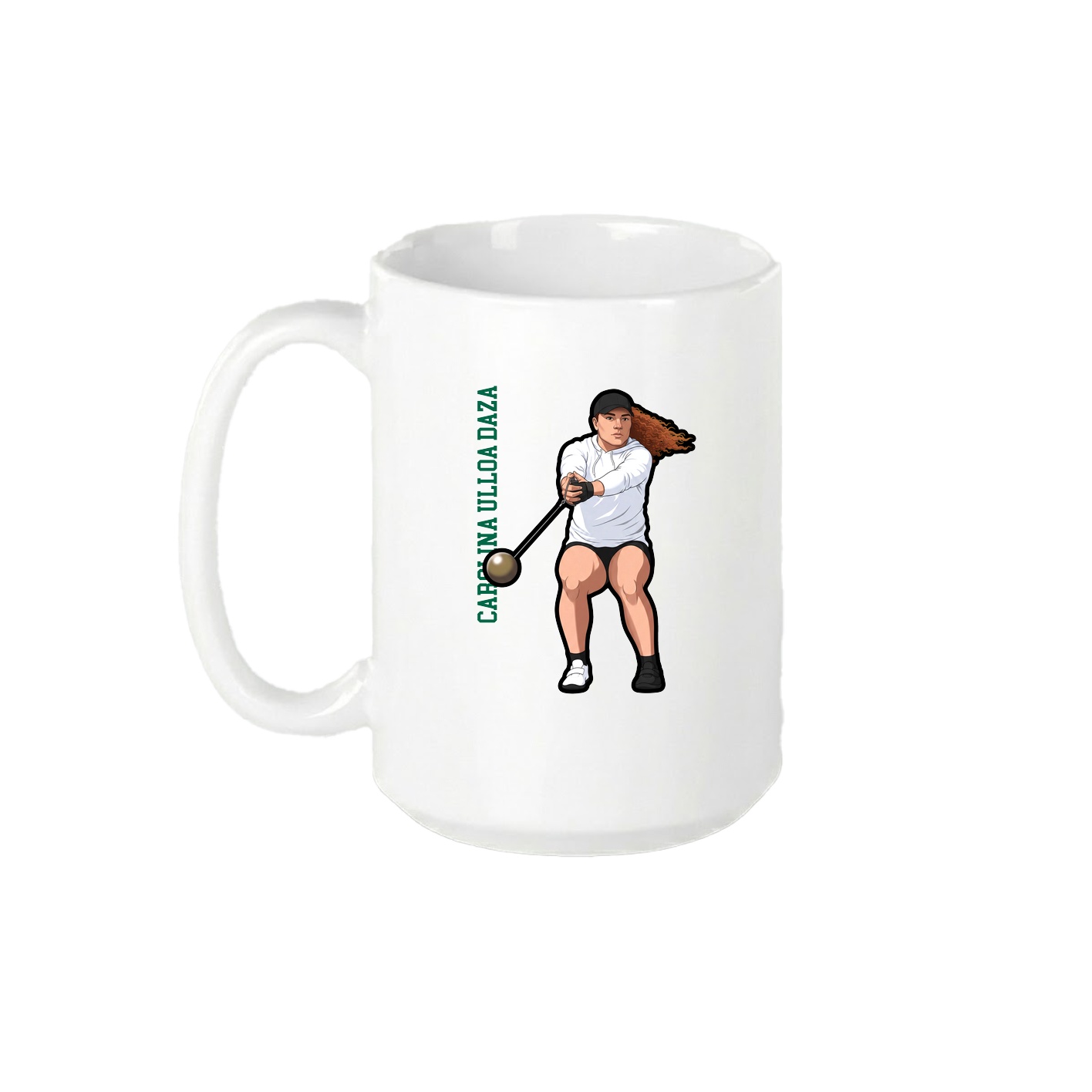 15oz Coffee Mug — Name Vertical in White