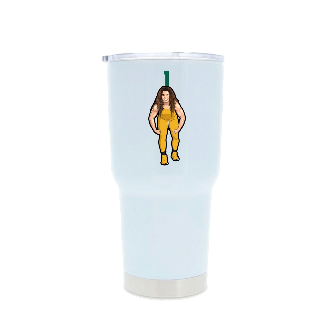 30oz Stainless Steel Tumbler — Number Top in White