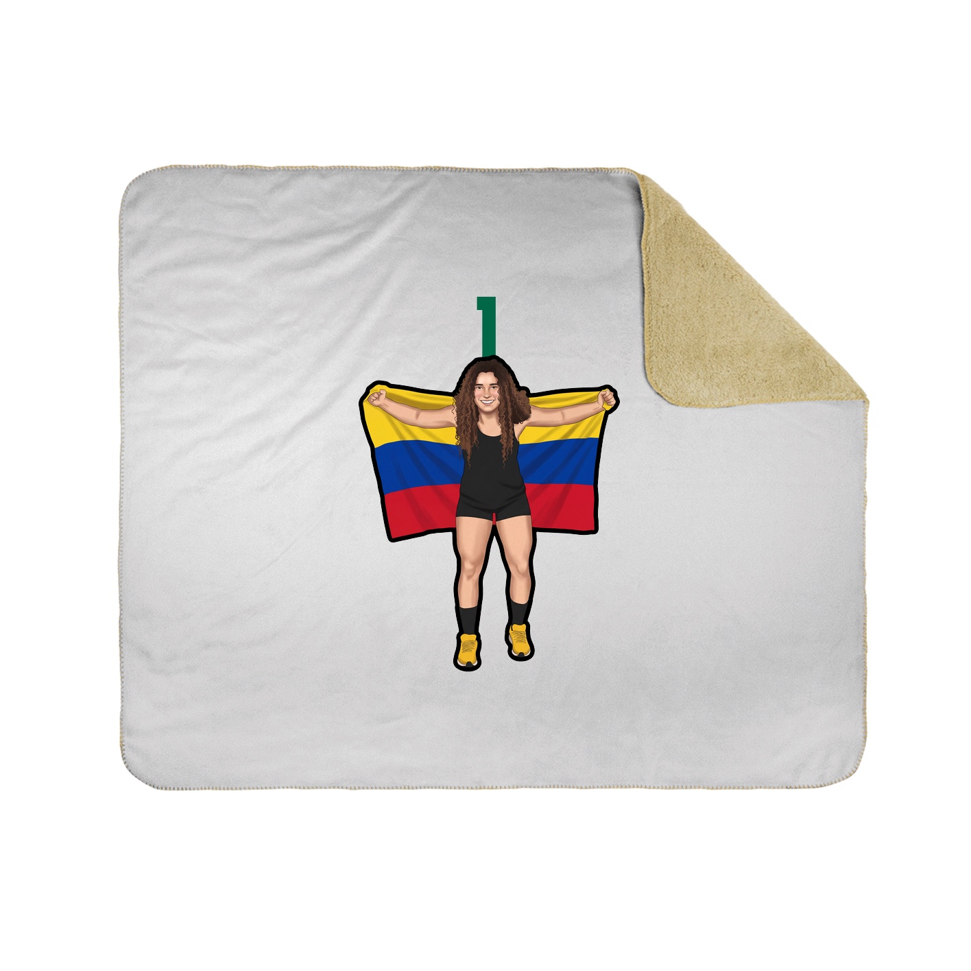 Throw Blanket — Number Top in White