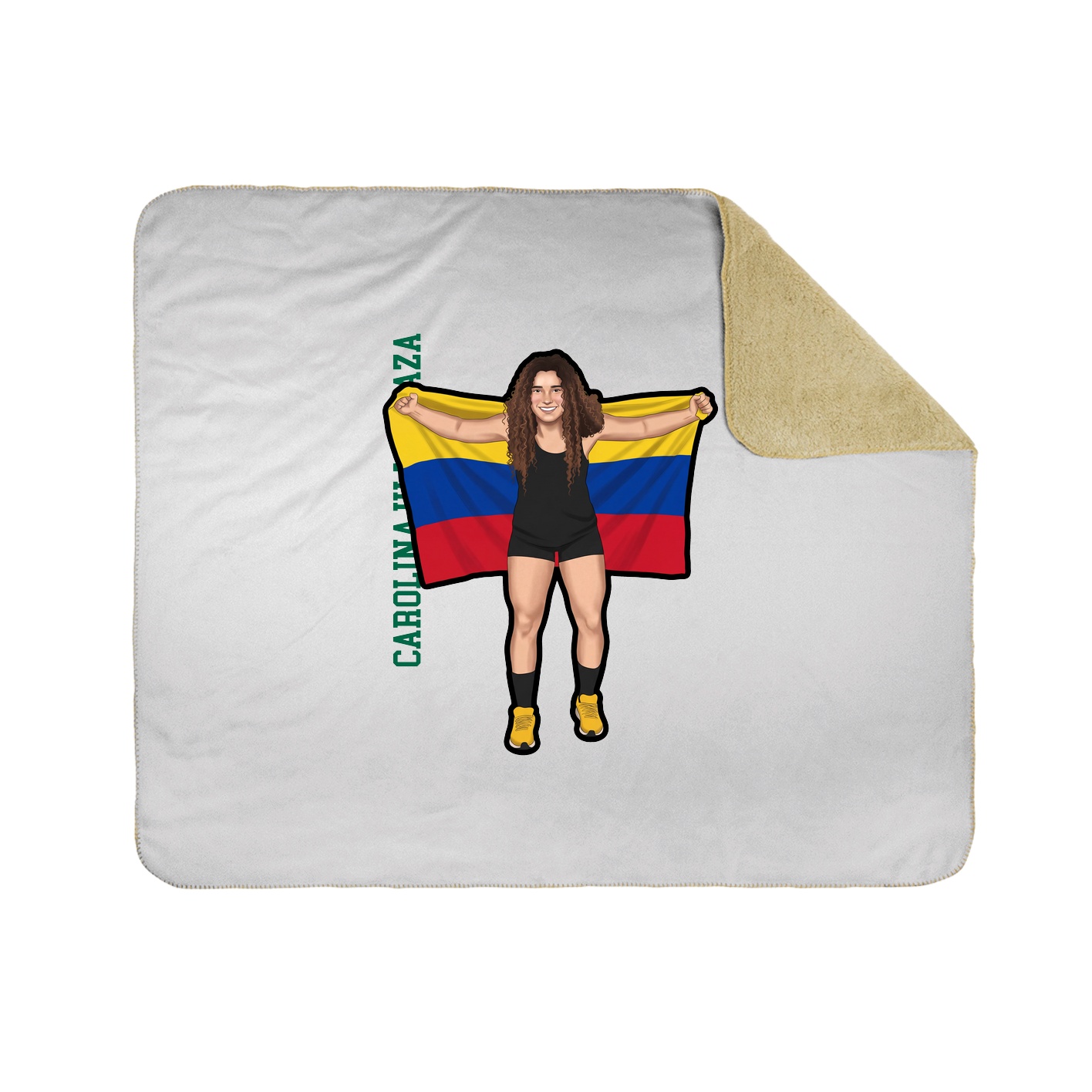 Throw Blanket — Name Vertical in White