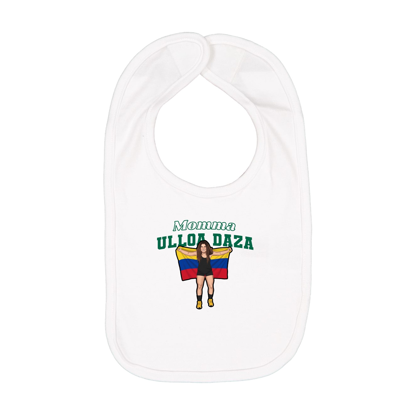Infant Bib — Mothers Day Block in White