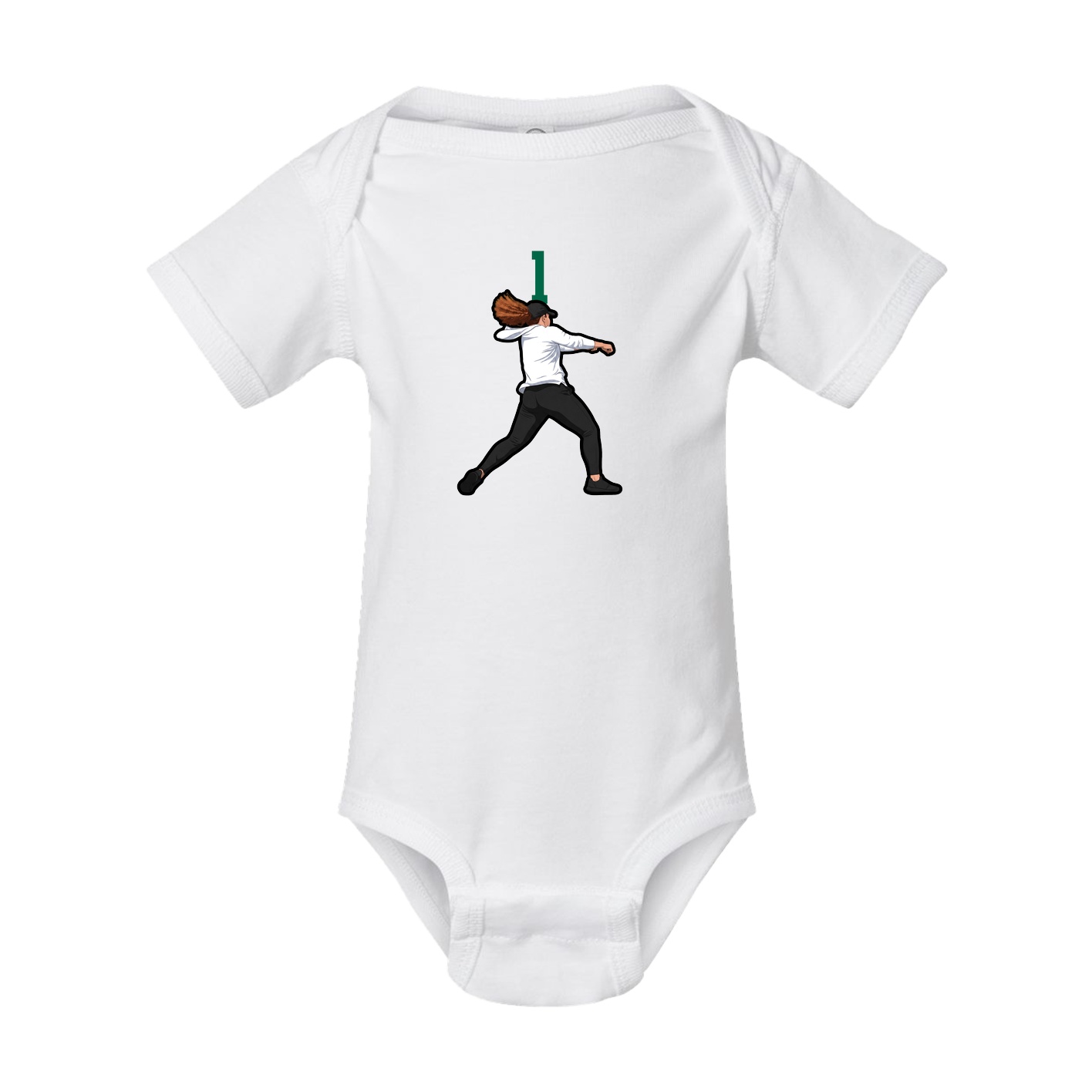 Baby Onesie — Number Top in White