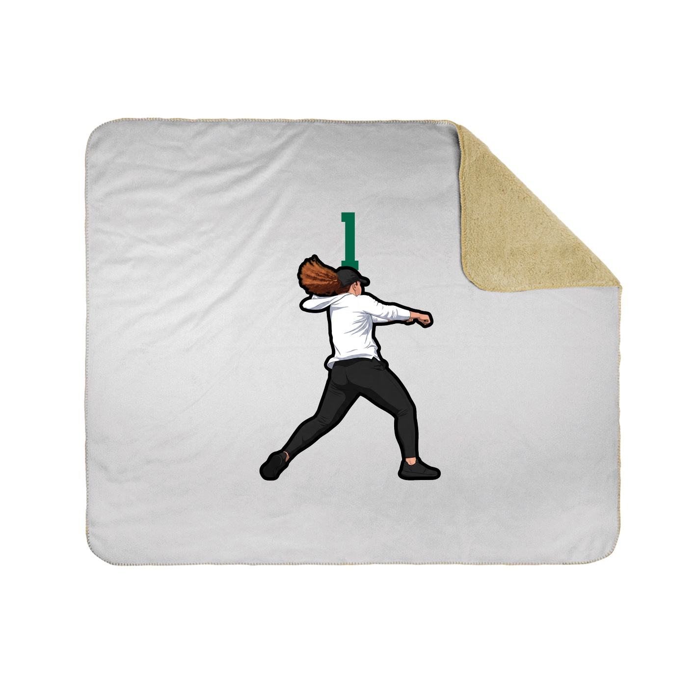 Throw Blanket — Number Top in White