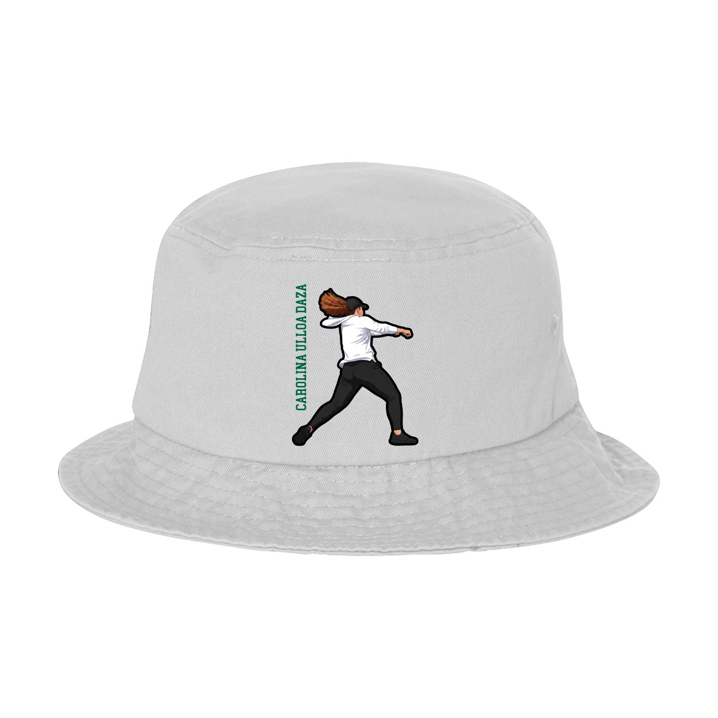 Bucket Cap — Name Vertical in White
