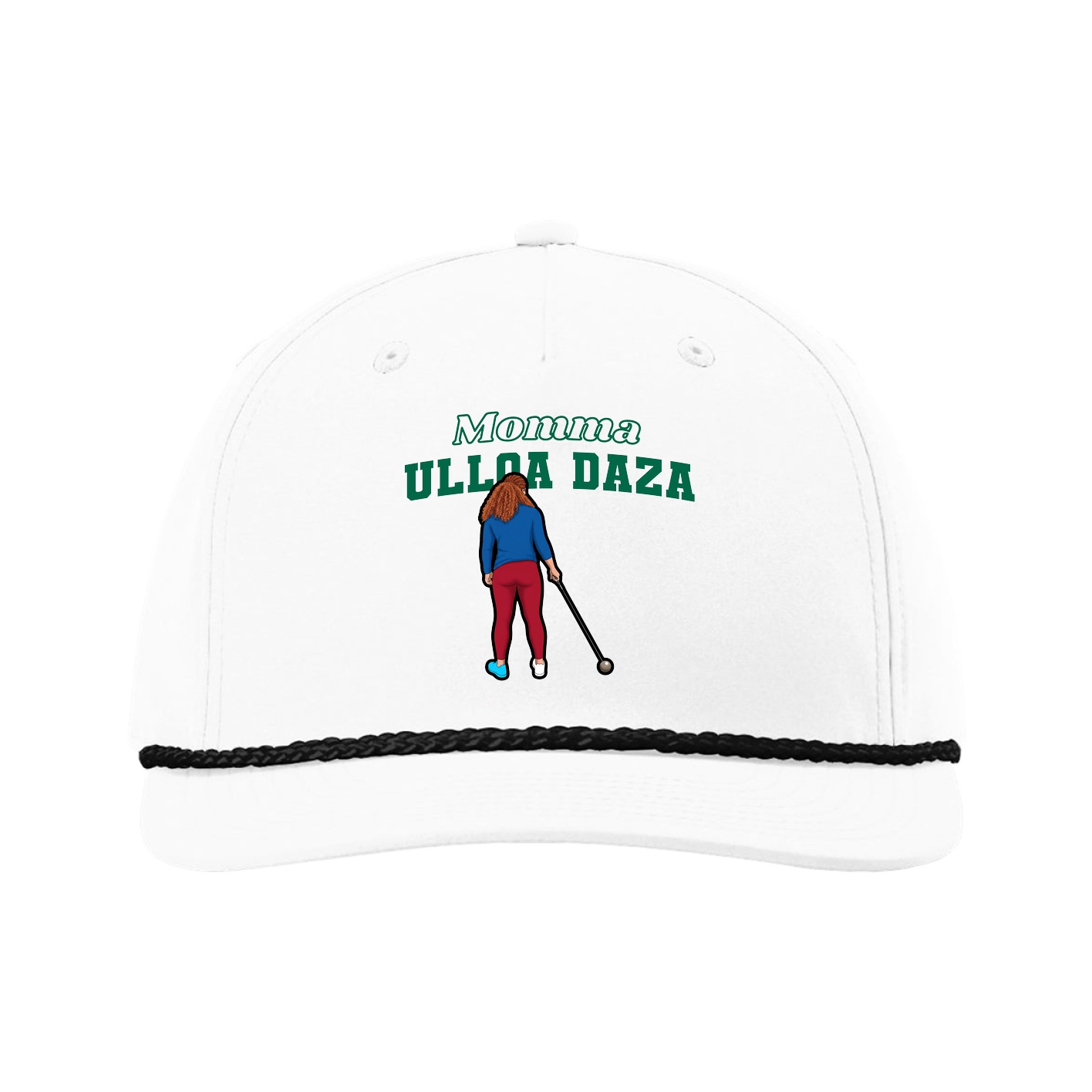 Five-Panel Classic Rope Cap — Mothers Day Block in White