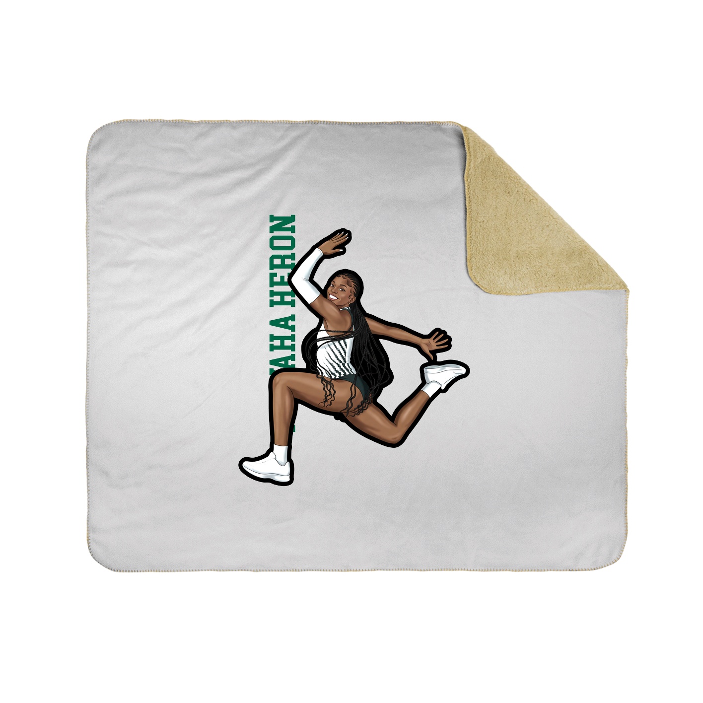 Throw Blanket — Name Vertical in White