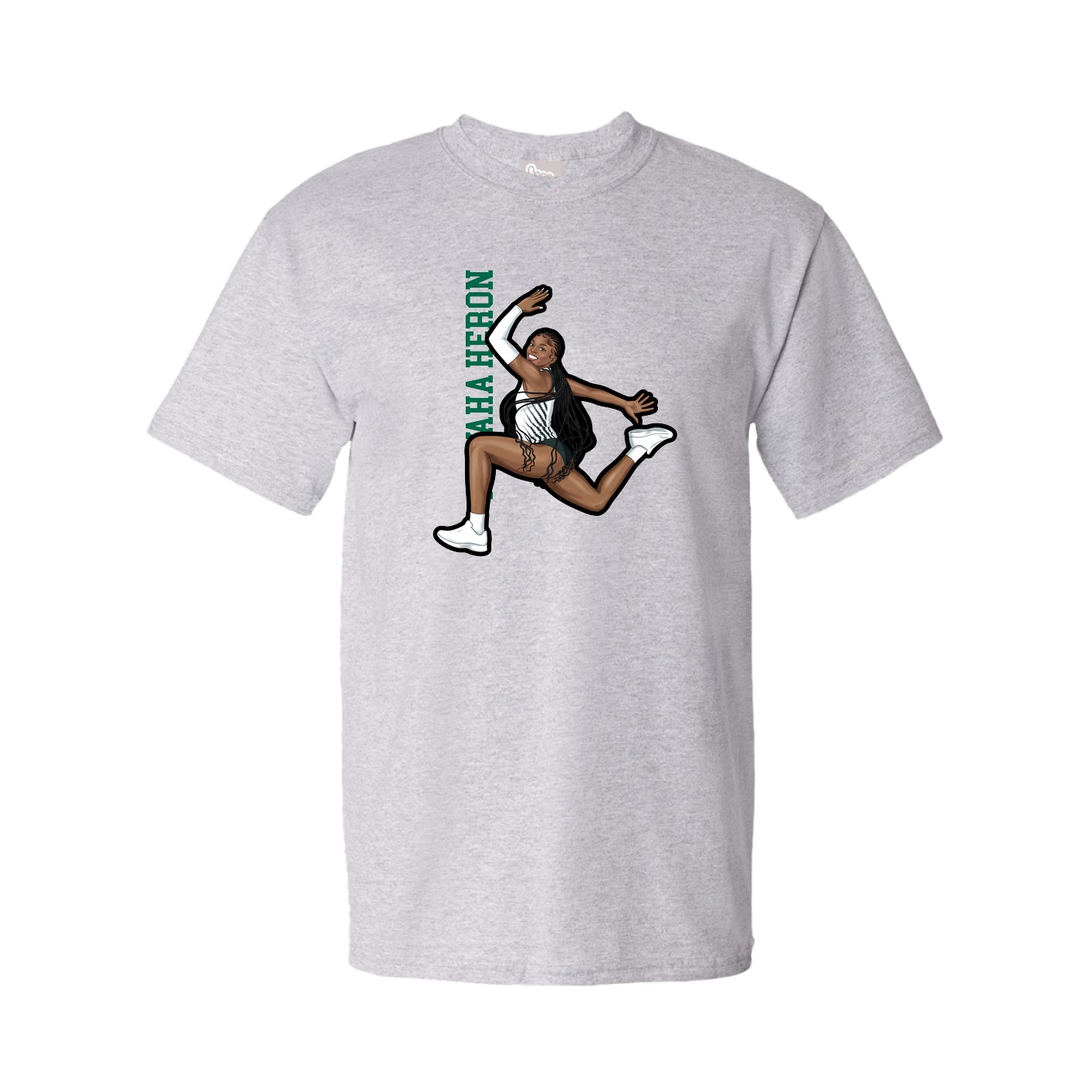 Tee — Name Vertical in Grey