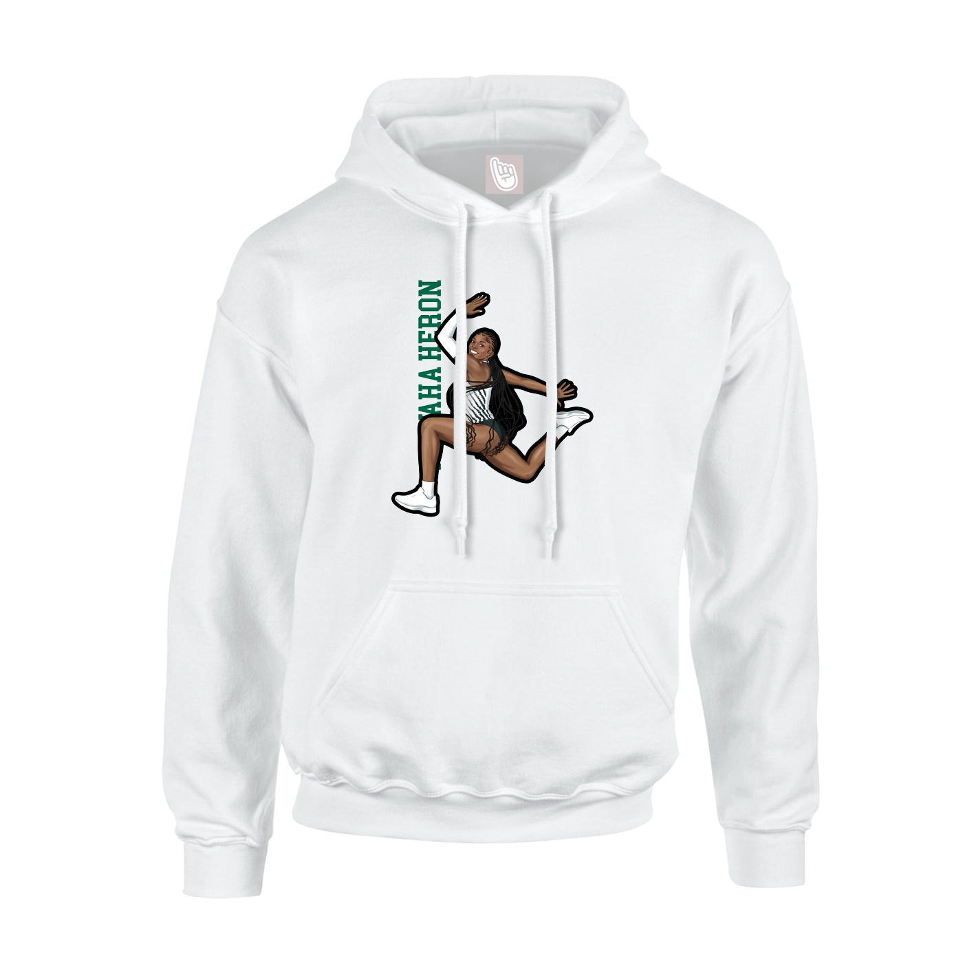 Youth Hoodie — Name Vertical in White