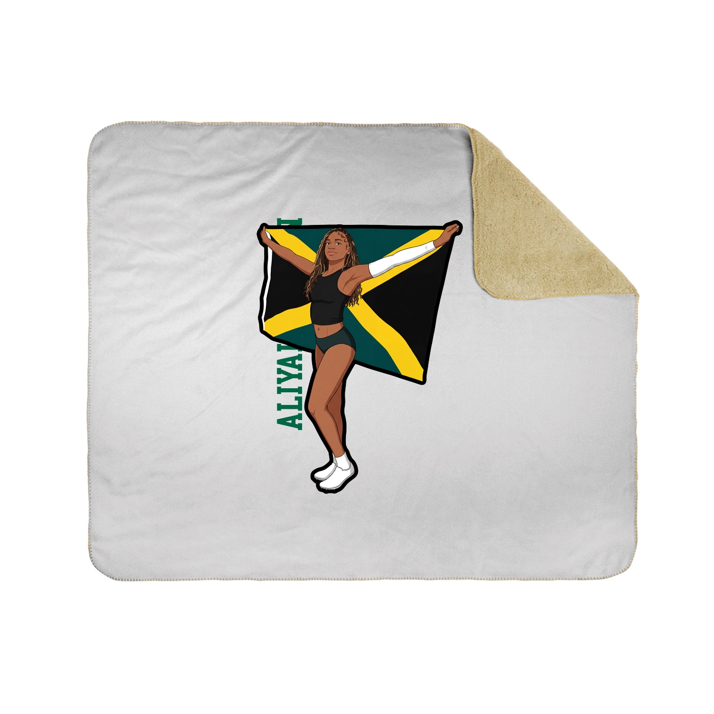 Throw Blanket — Name Vertical in White