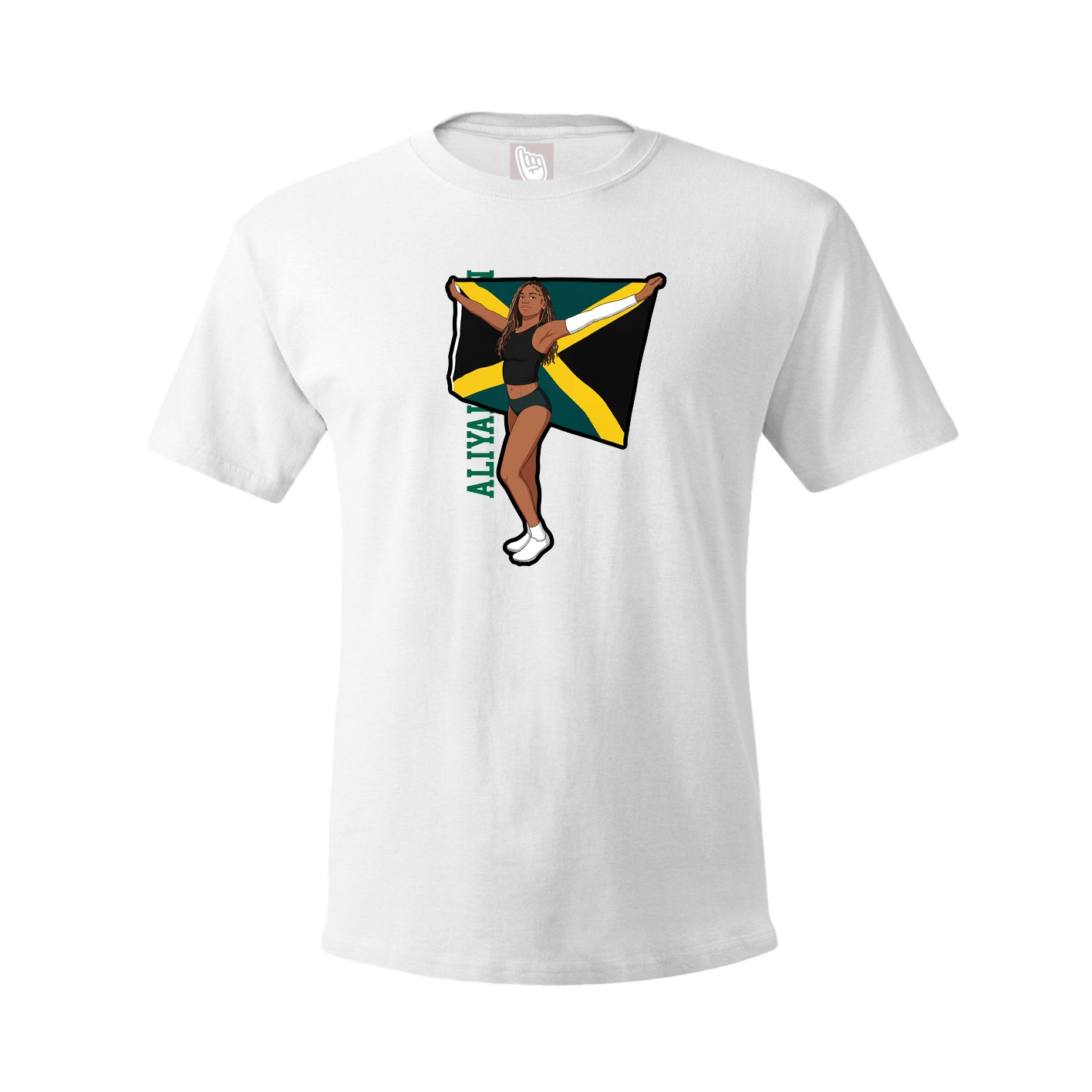 Tee — Name Vertical in White