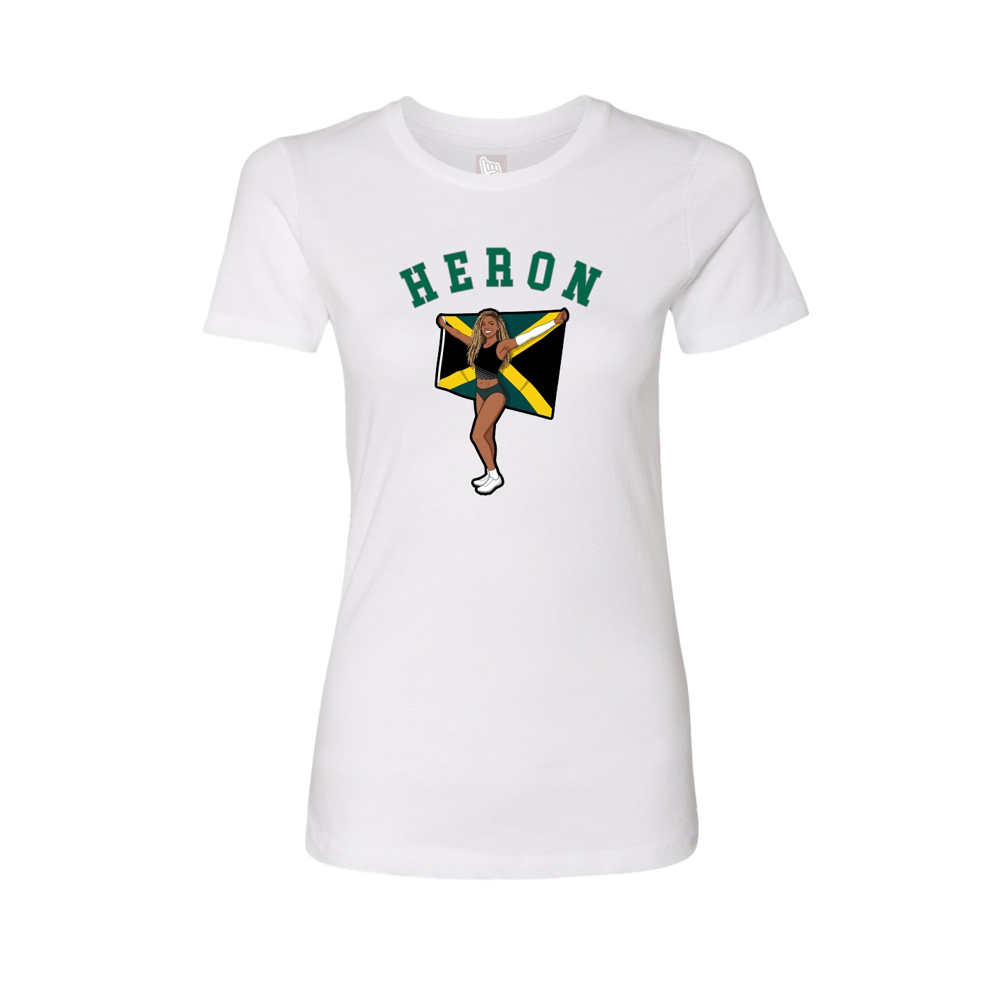 Fitted Women's Tee — Shirsey Arch in White