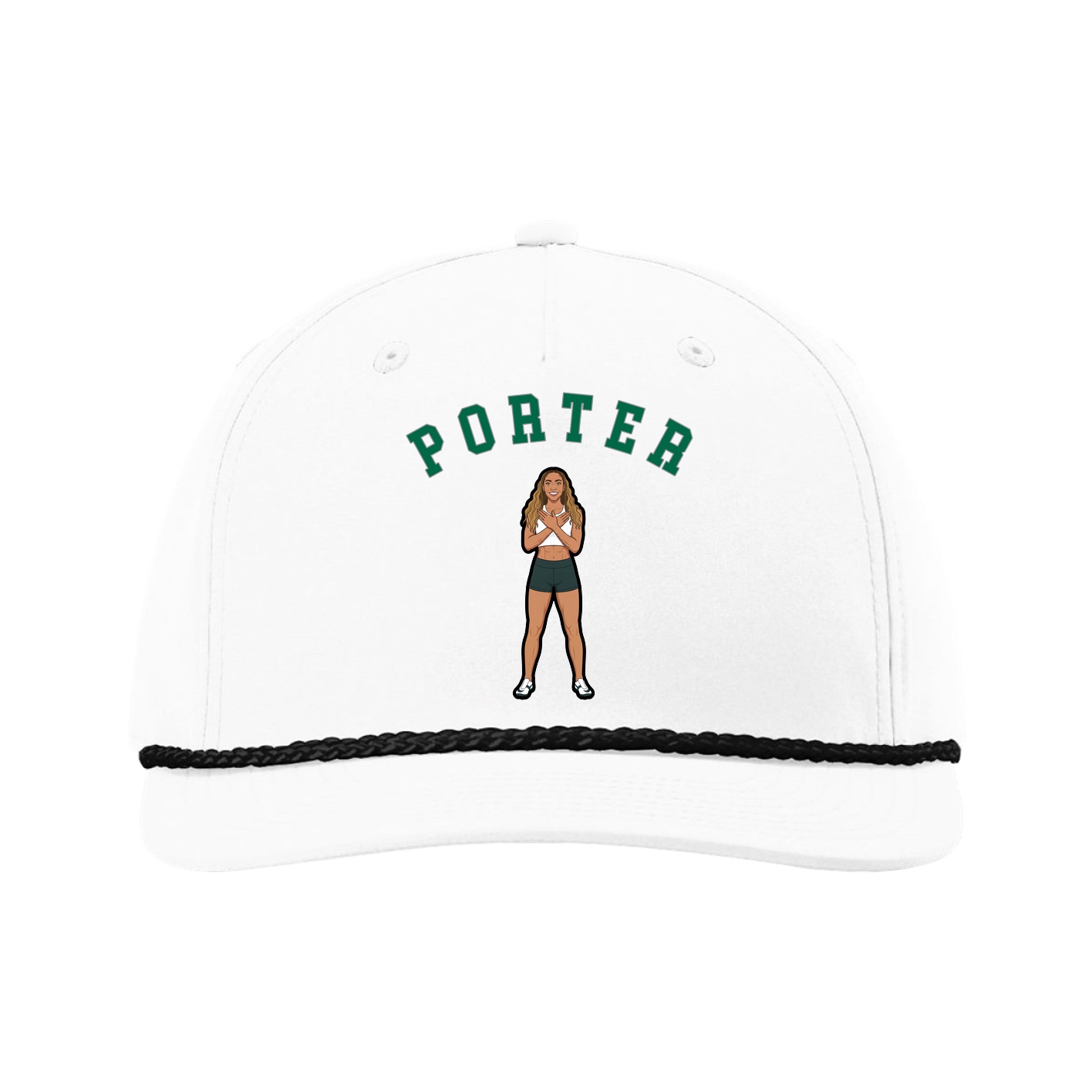 Five-Panel Classic Rope Cap — Shirsey Arch in White