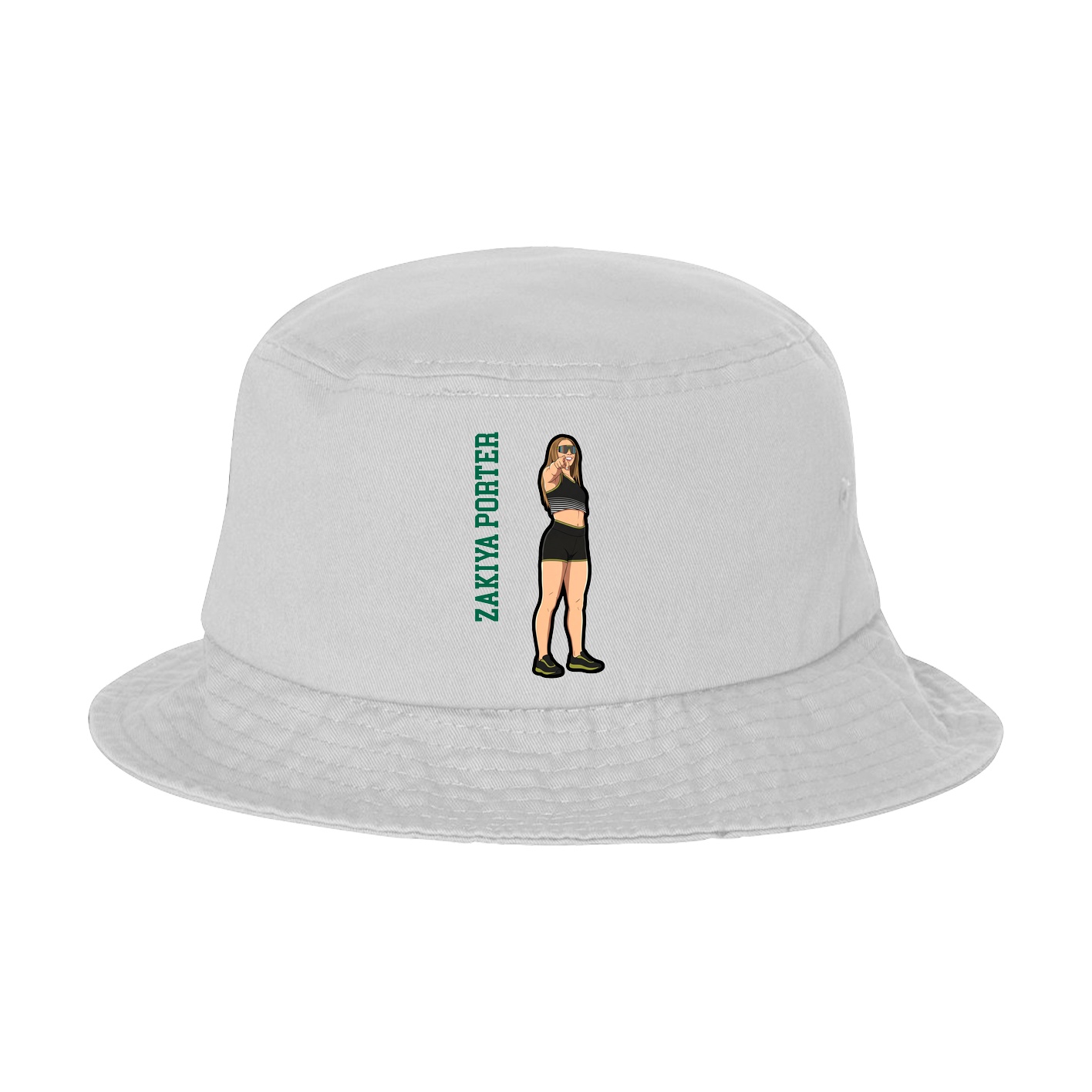 Bucket Cap — Name Vertical in White