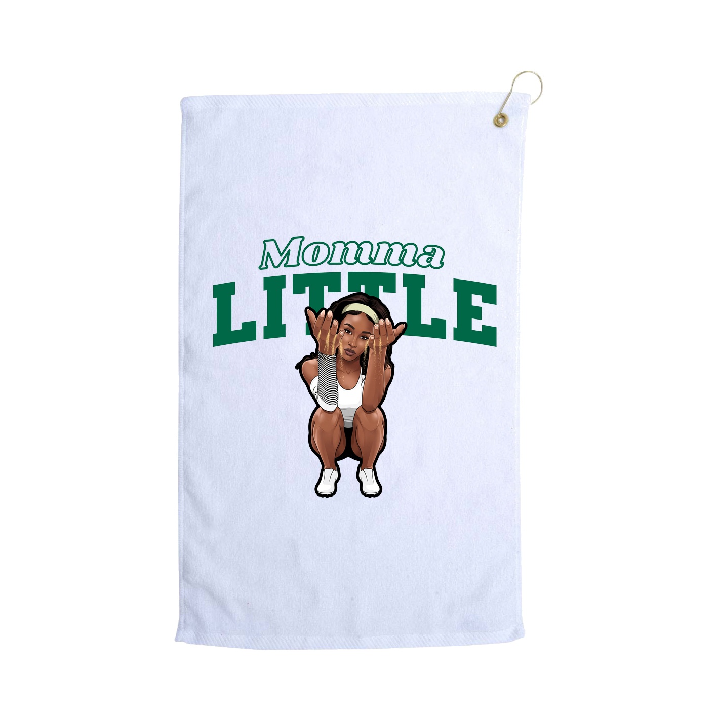 Golf Towel — Mothers Day Block in White