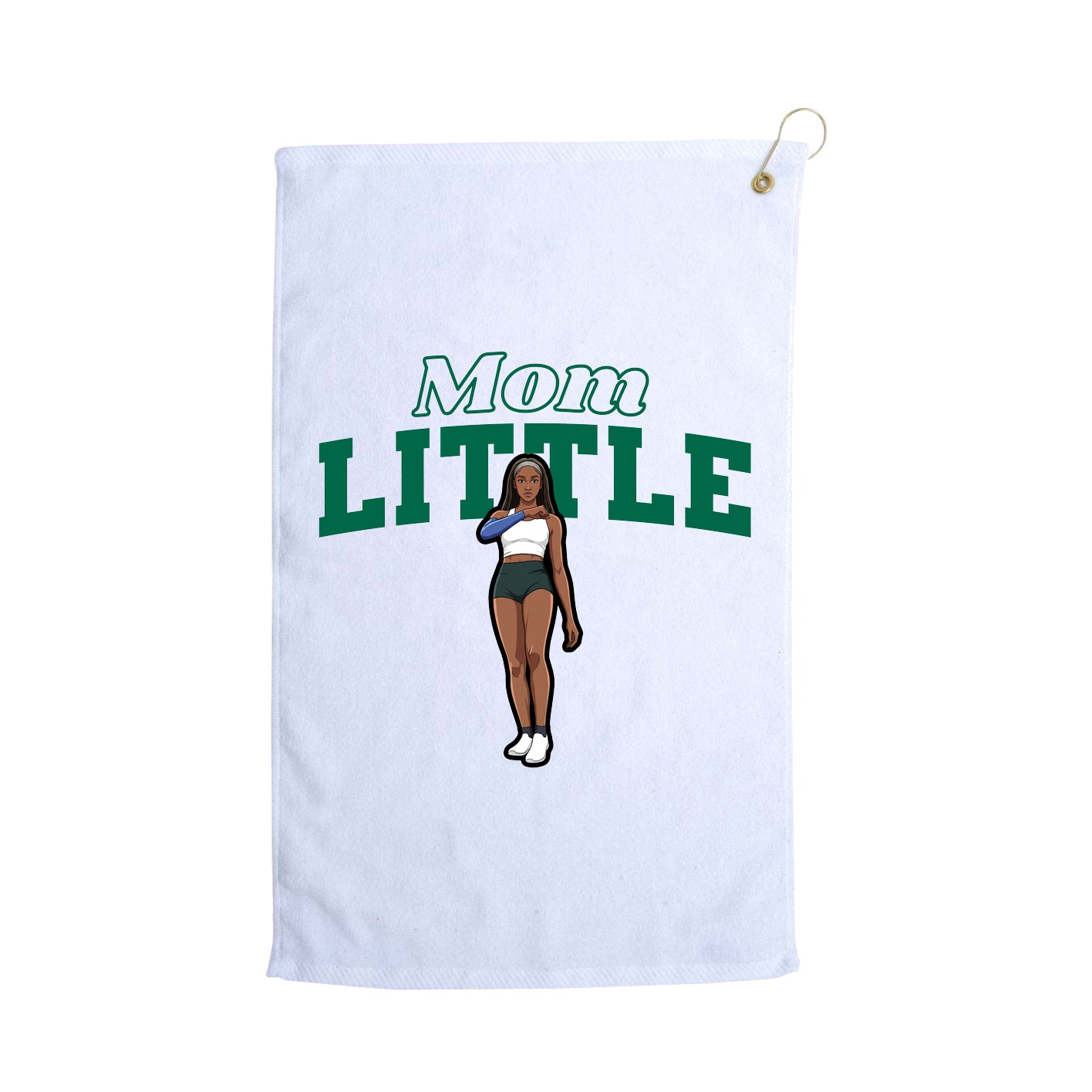 Golf Towel — Mothers Day Block in White