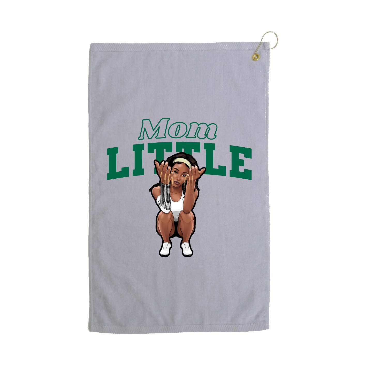 Golf Towel — Mothers Day Block in Grey