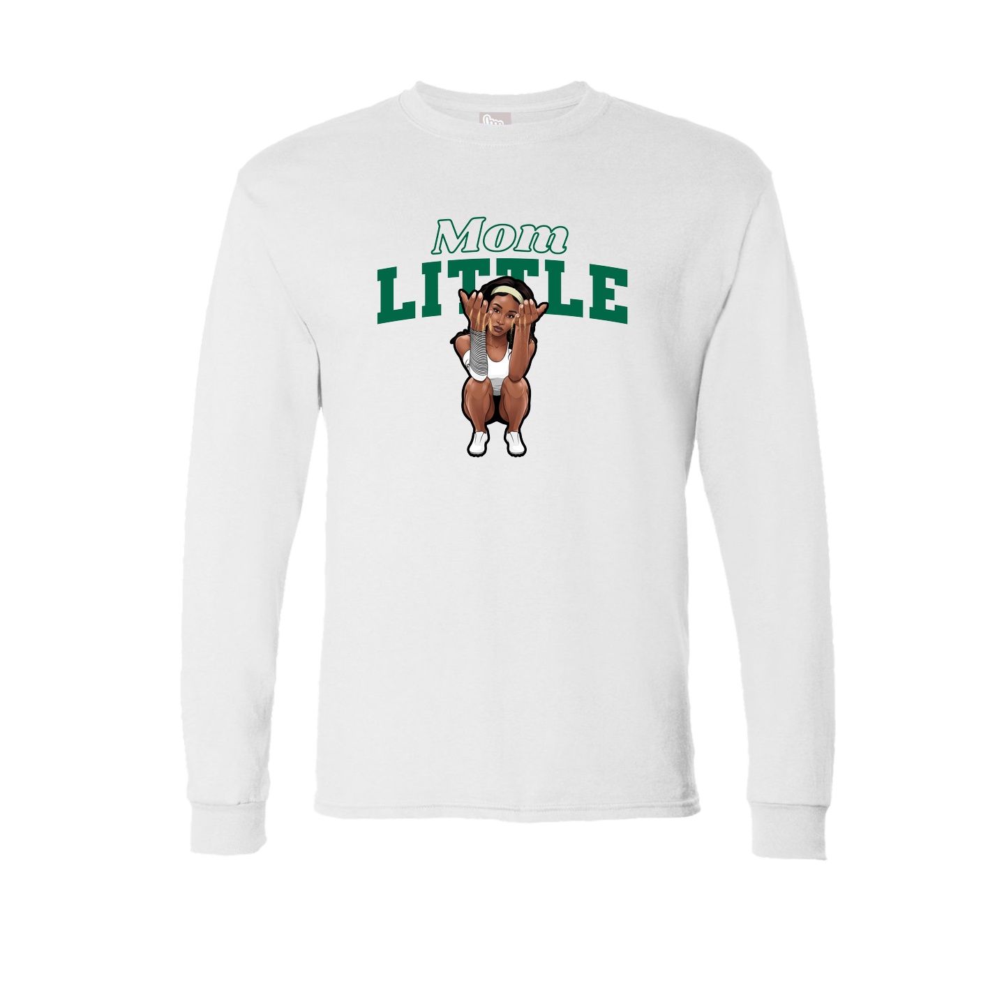 Long Sleeve Tee — Mothers Day Block in White