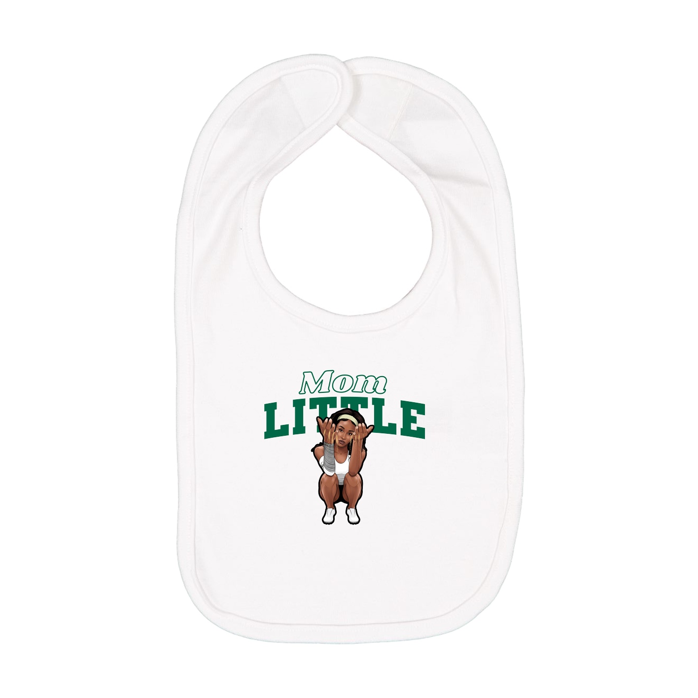 Infant Bib — Mothers Day Block in White