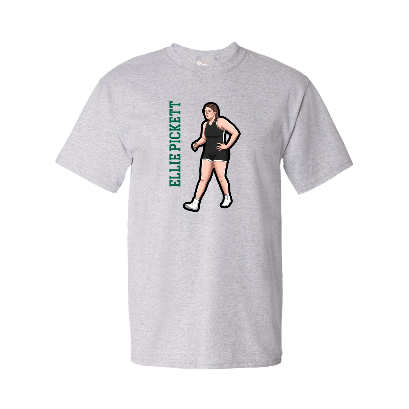 Youth Tee — Name Vertical in Grey
