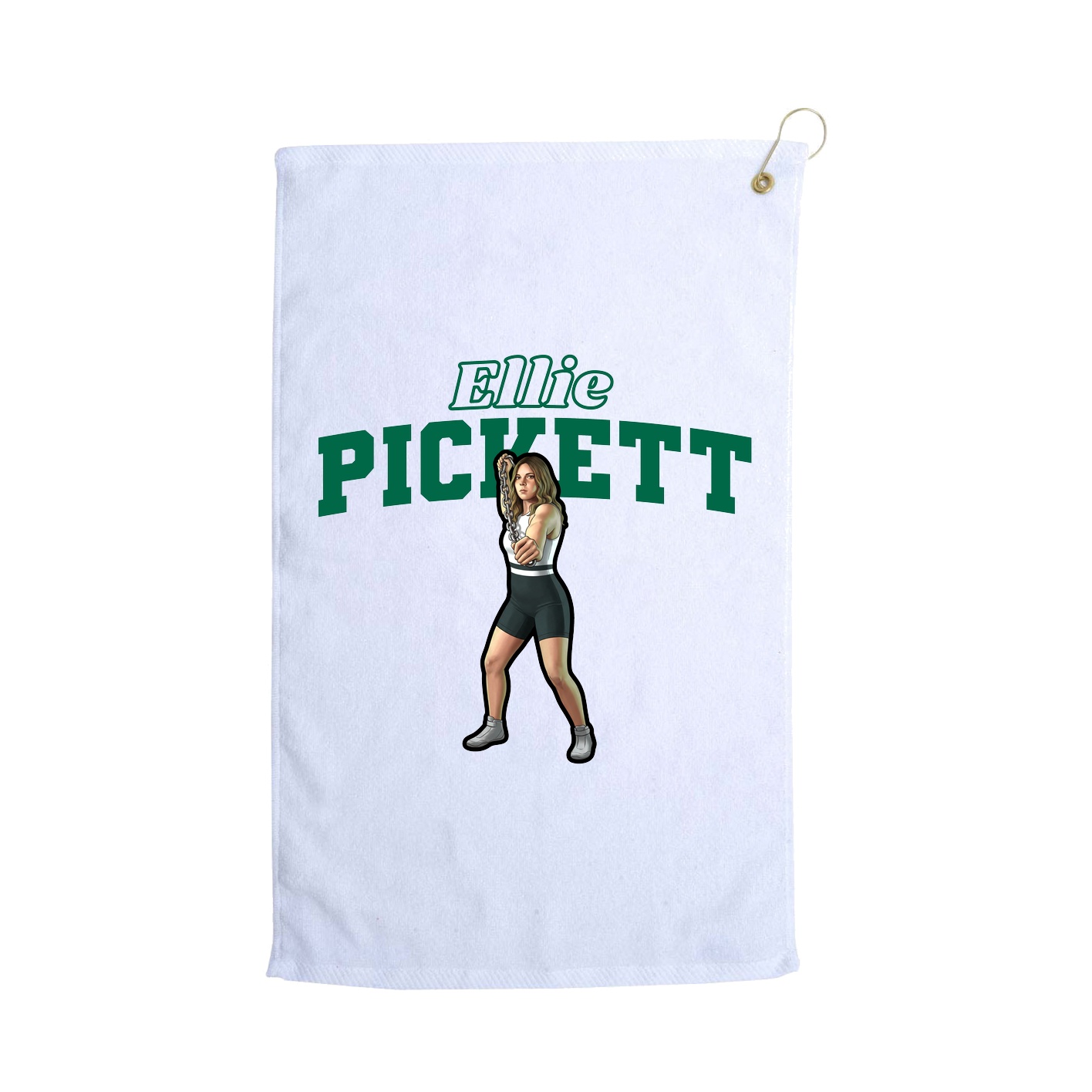 Golf Towel — Name Arch in White