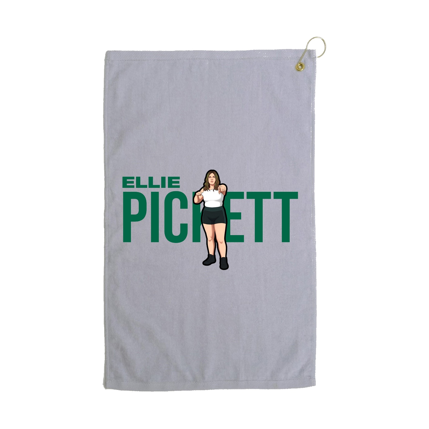 Golf Towel — Player Name in Grey
