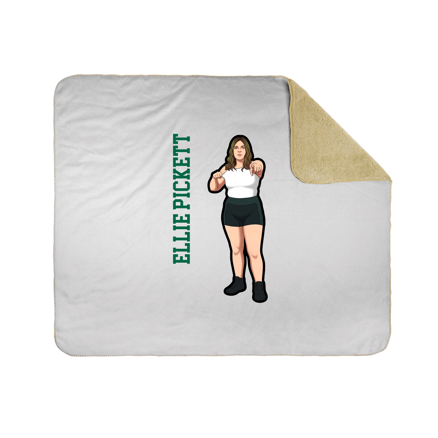 Throw Blanket — Name Vertical in White