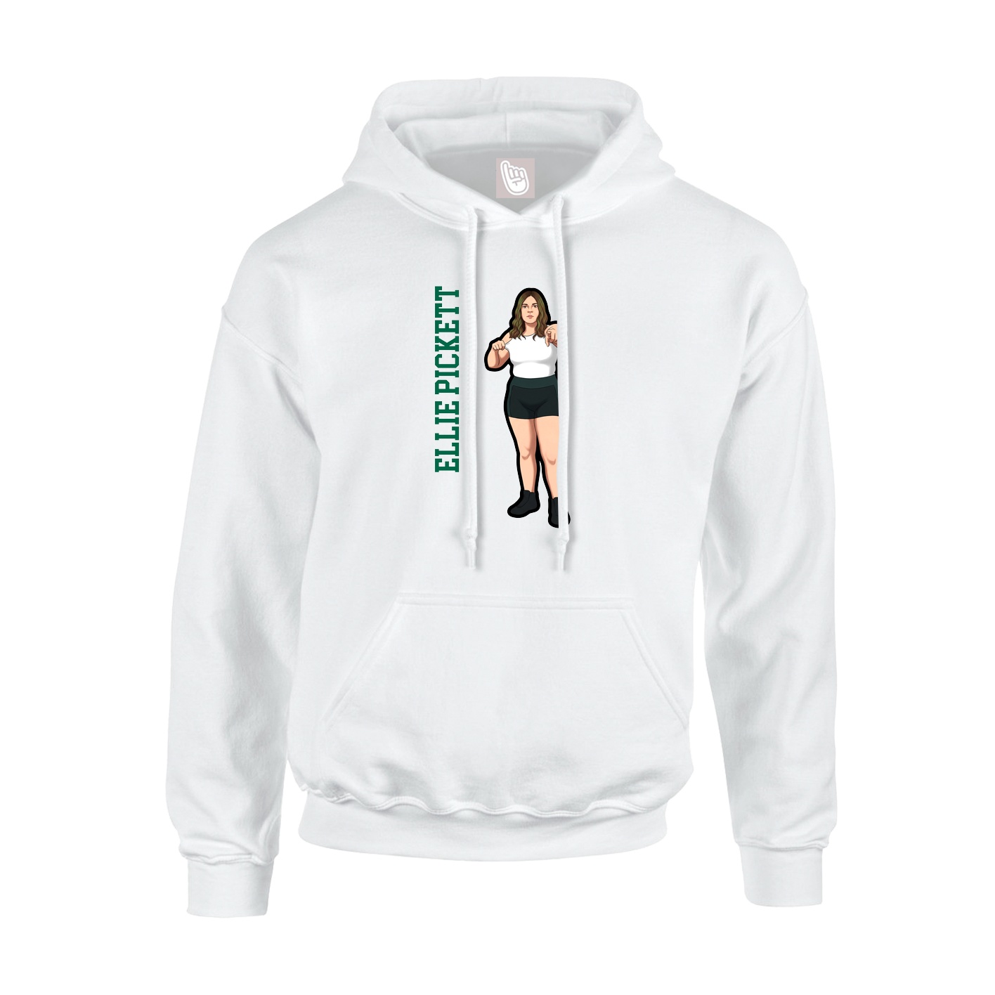 Hoodie — Name Vertical in White