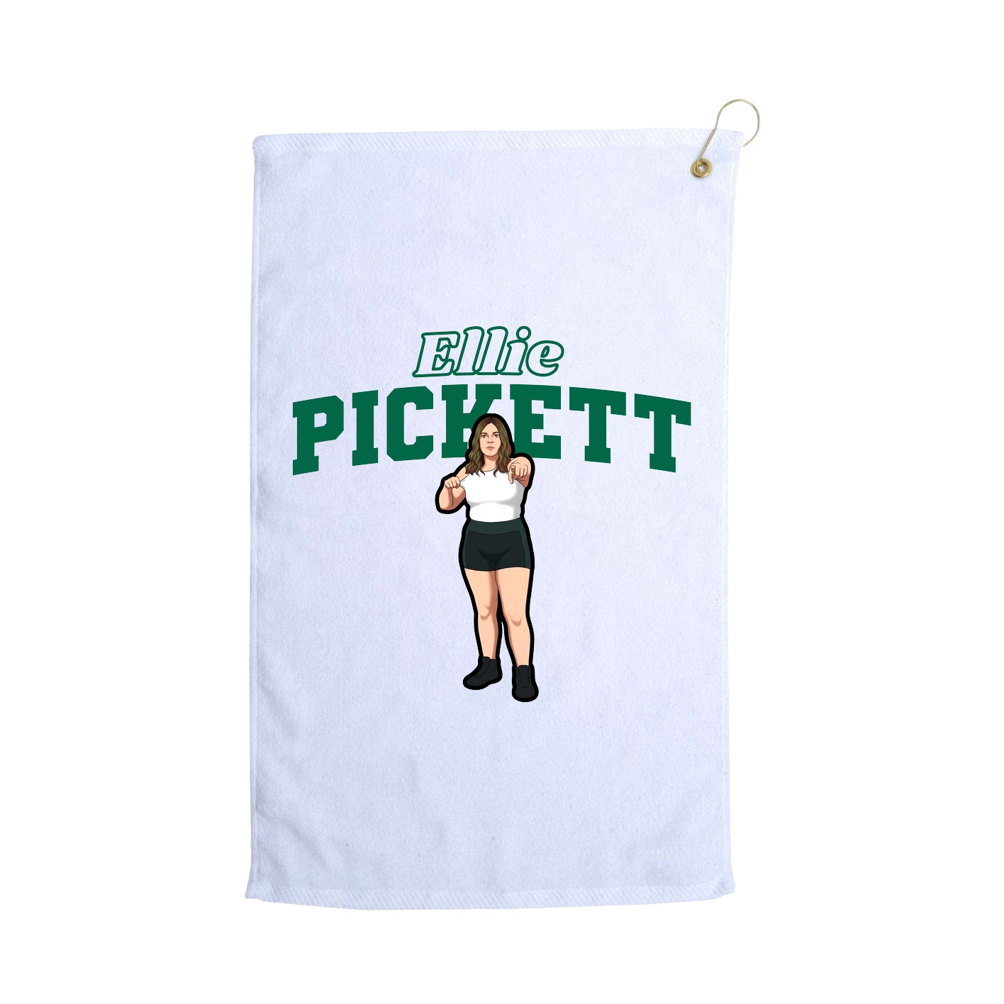 Golf Towel — Name Arch in White