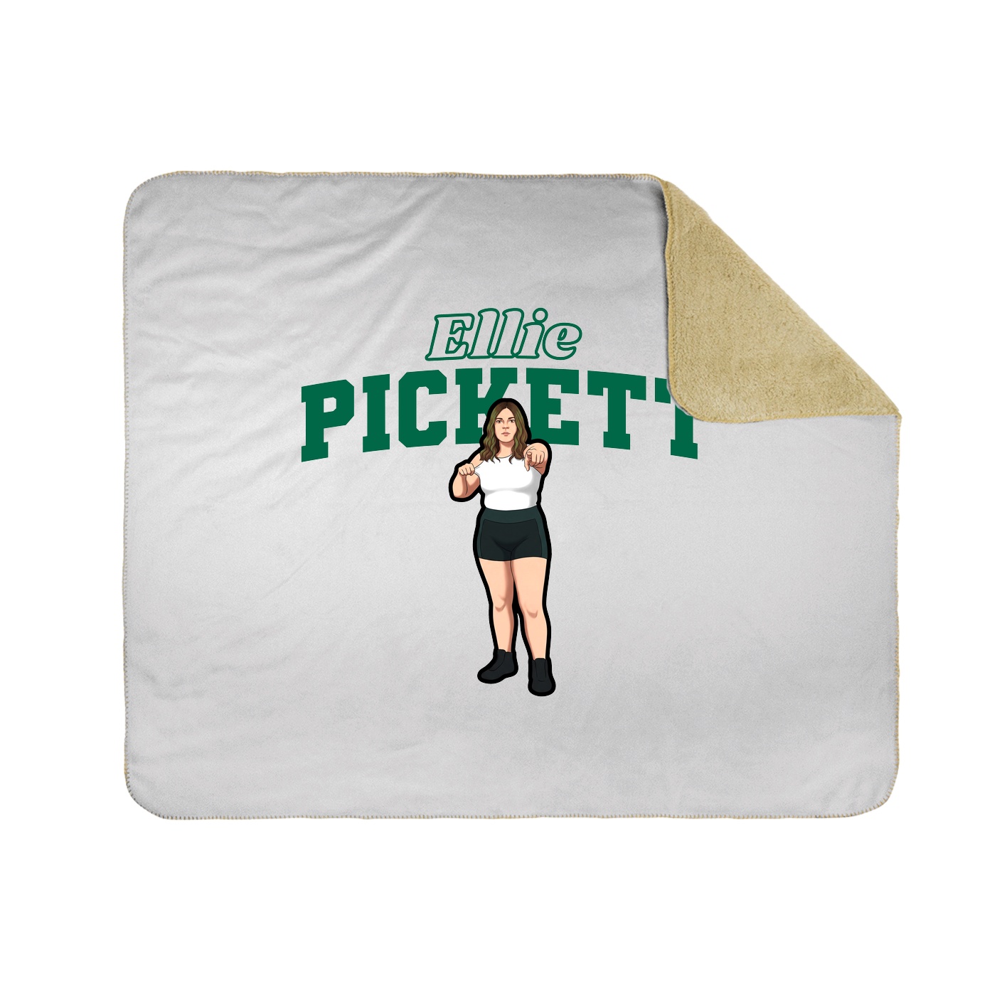 Throw Blanket — Name Arch in White