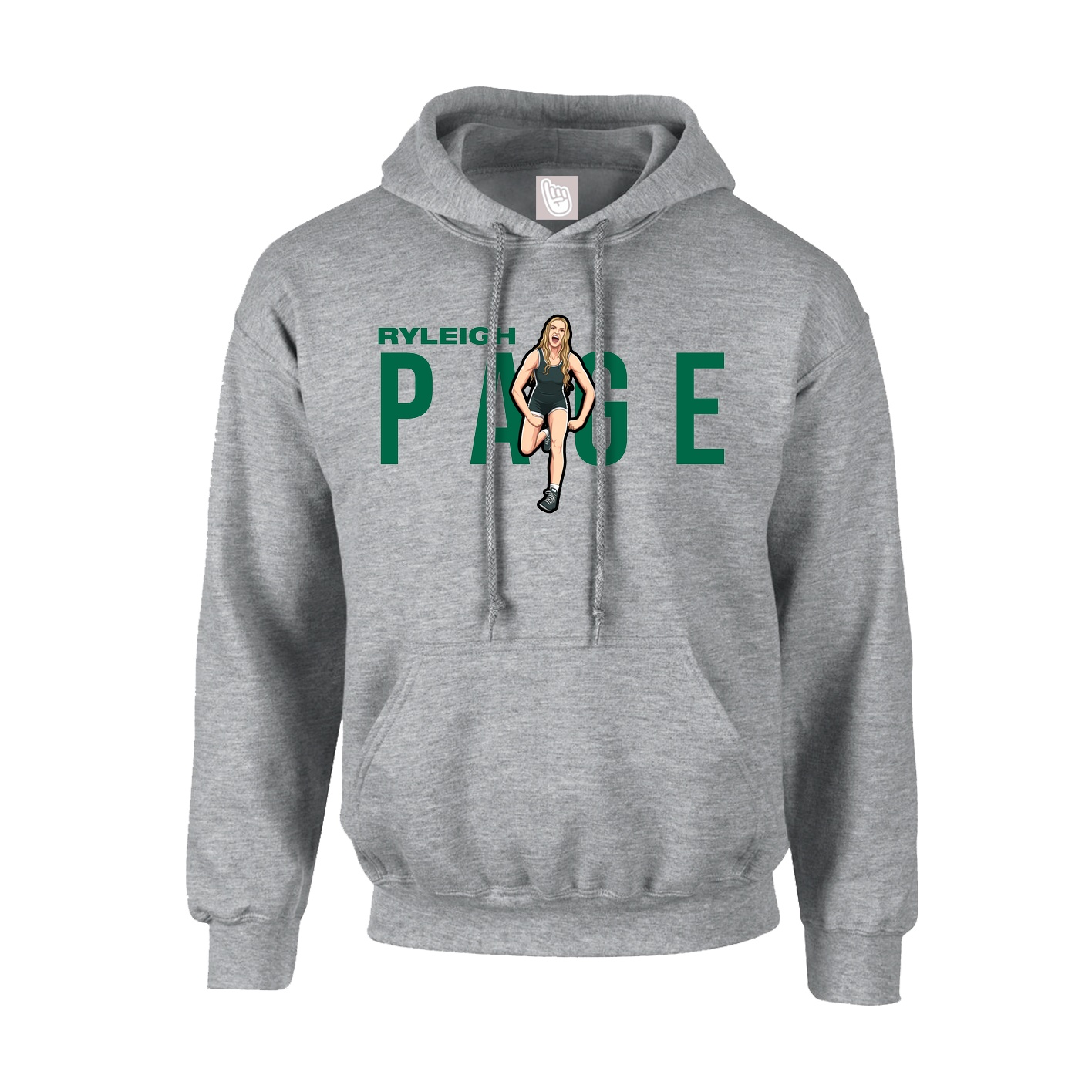 Youth Hoodie — Player Name in Grey