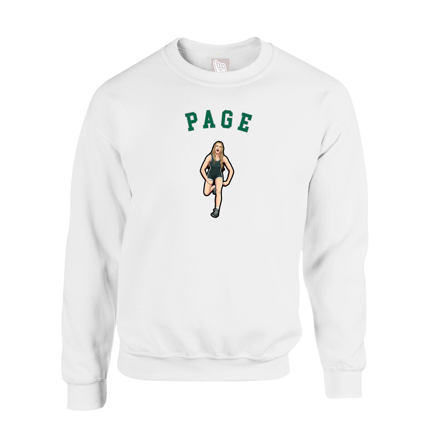 Fleece Crew — Shirsey Arch in White