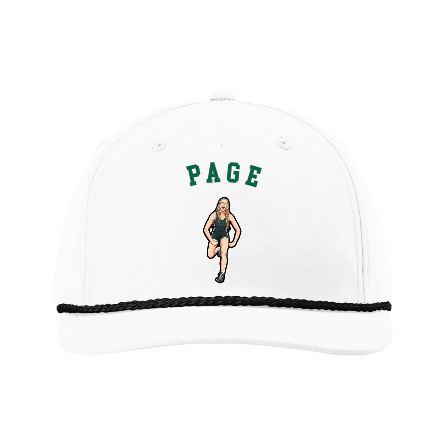 Five-Panel Classic Rope Cap — Shirsey Arch in White