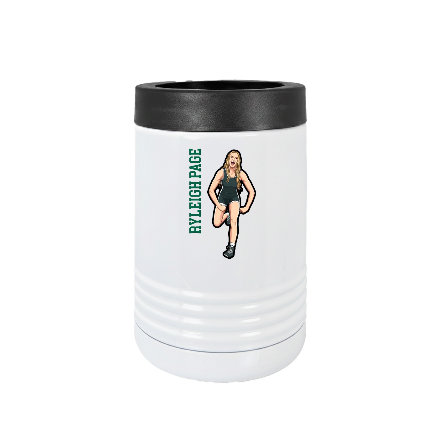 Beverage Holder — Name Vertical in White