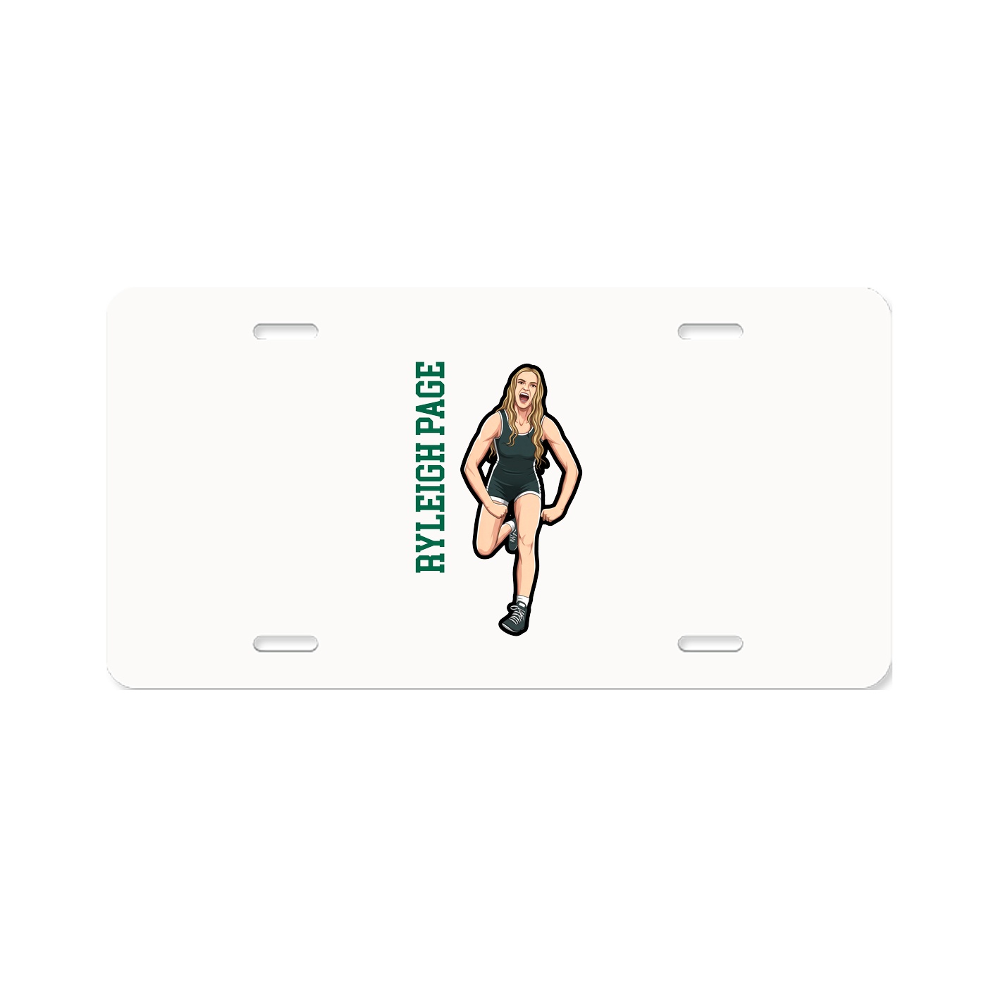 License Plate — Name Vertical in Classic