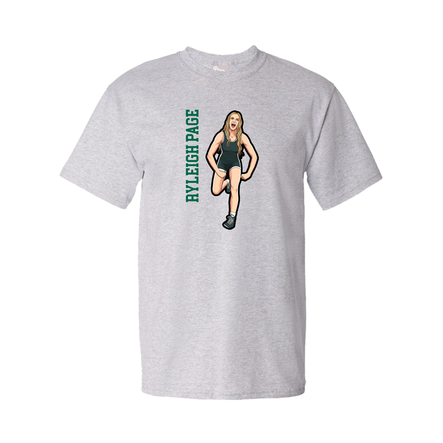 Tee — Name Vertical in Grey