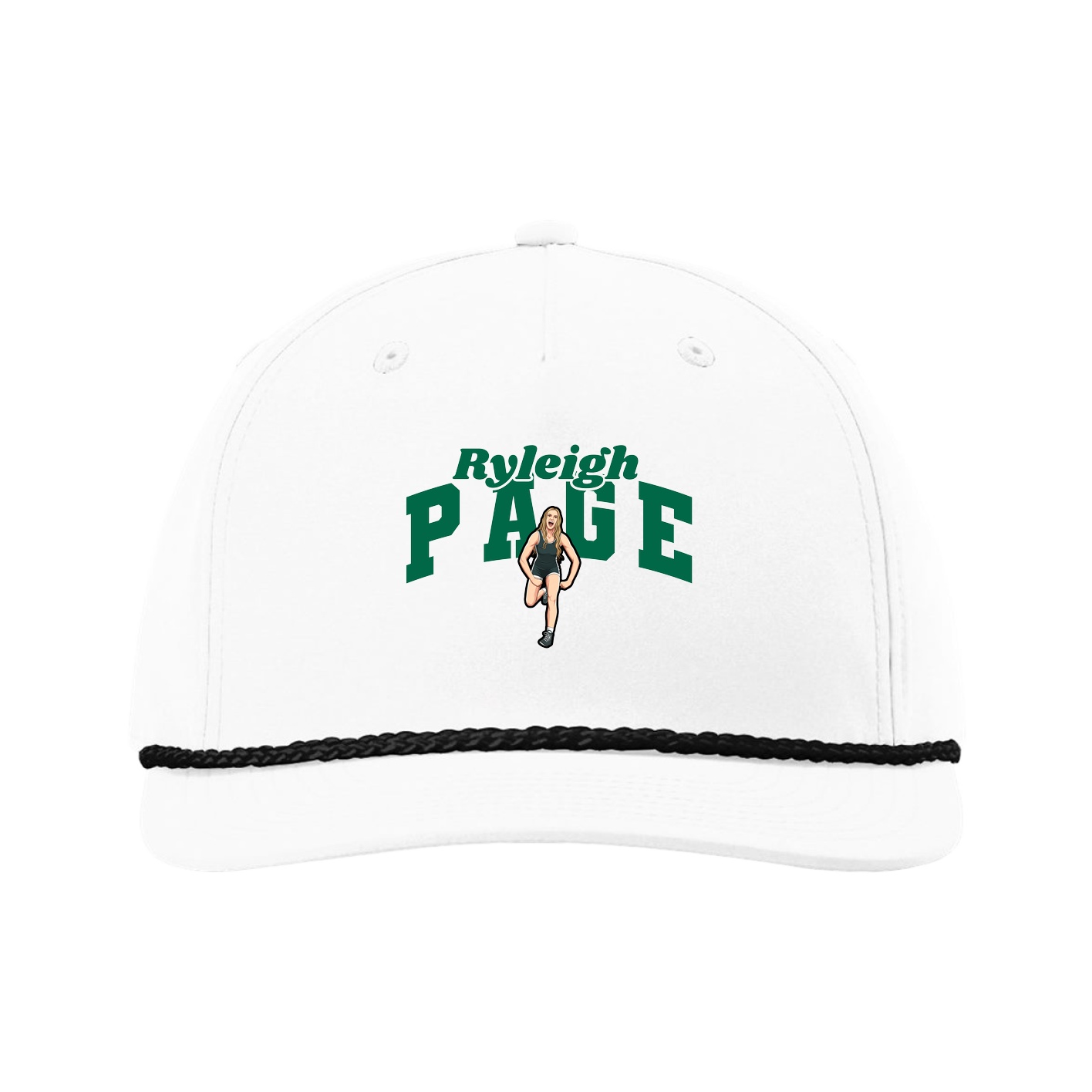 Five-Panel Classic Rope Cap — Signature Arch in White