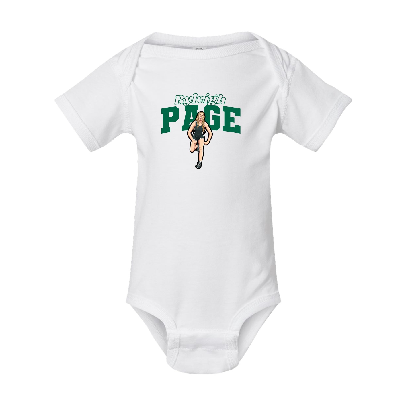 Baby Onesie — Name Arch in White