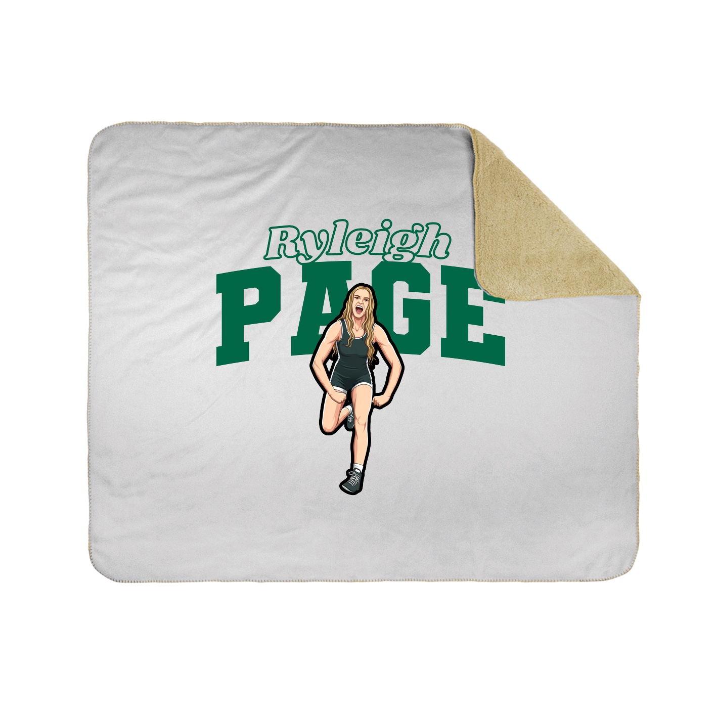 Throw Blanket — Name Arch in White