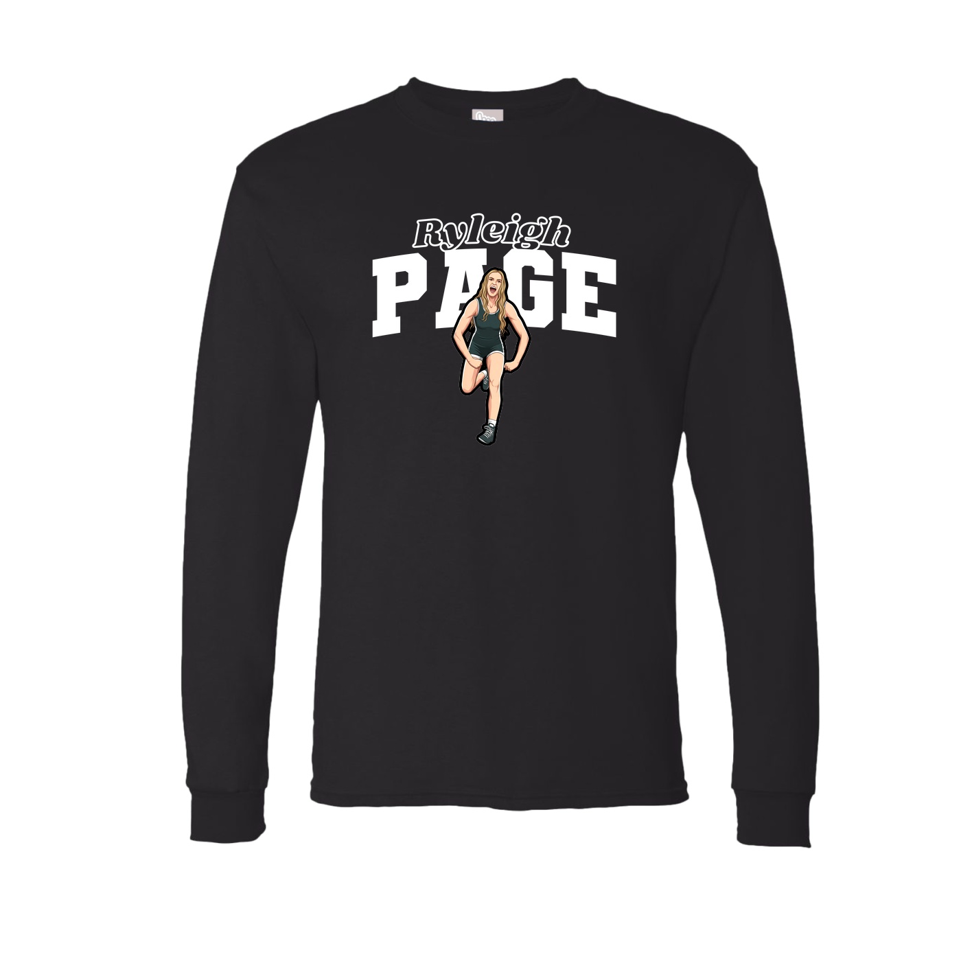Long Sleeve Tee — Name Arch in Black