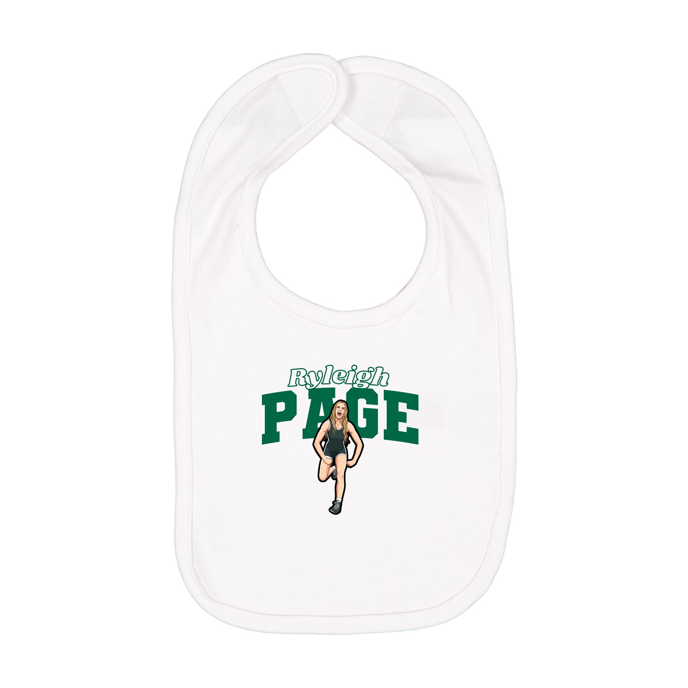 Infant Bib — Name Arch in White