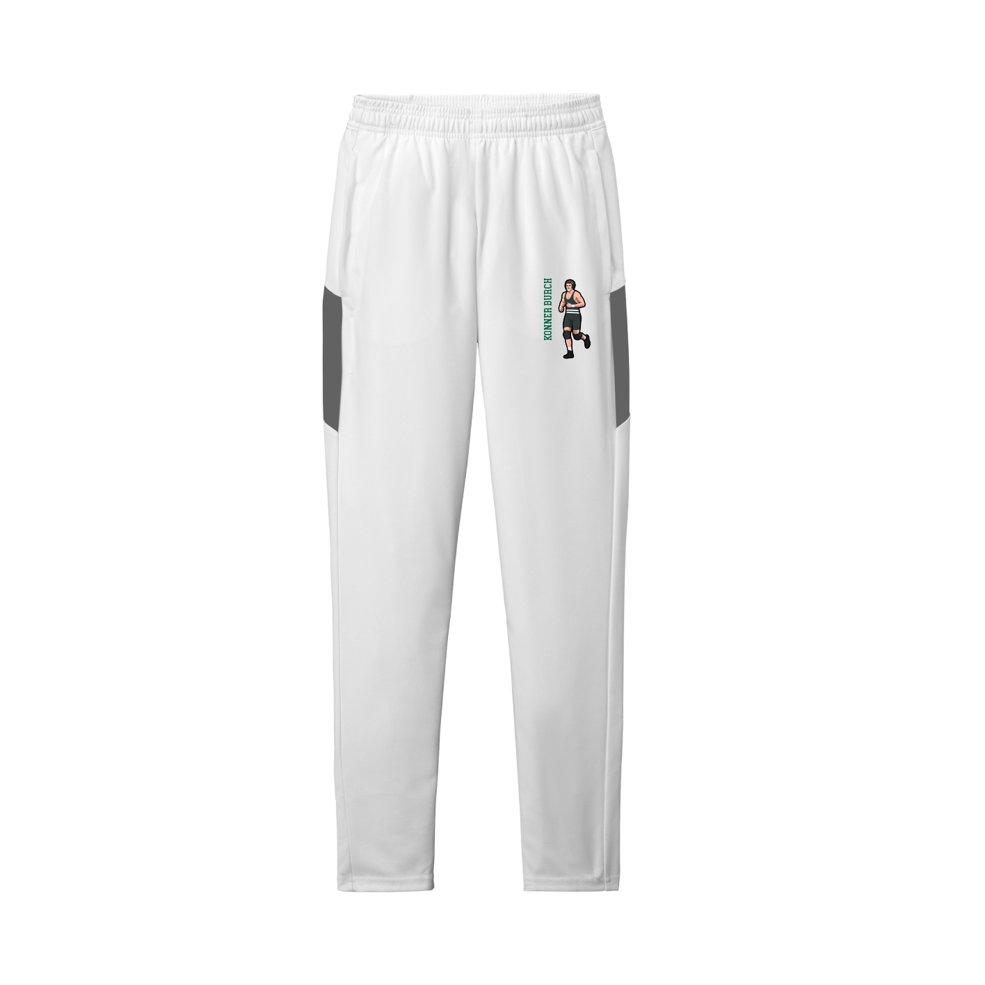 Team Travel Pant — Name Vertical in White/Grey