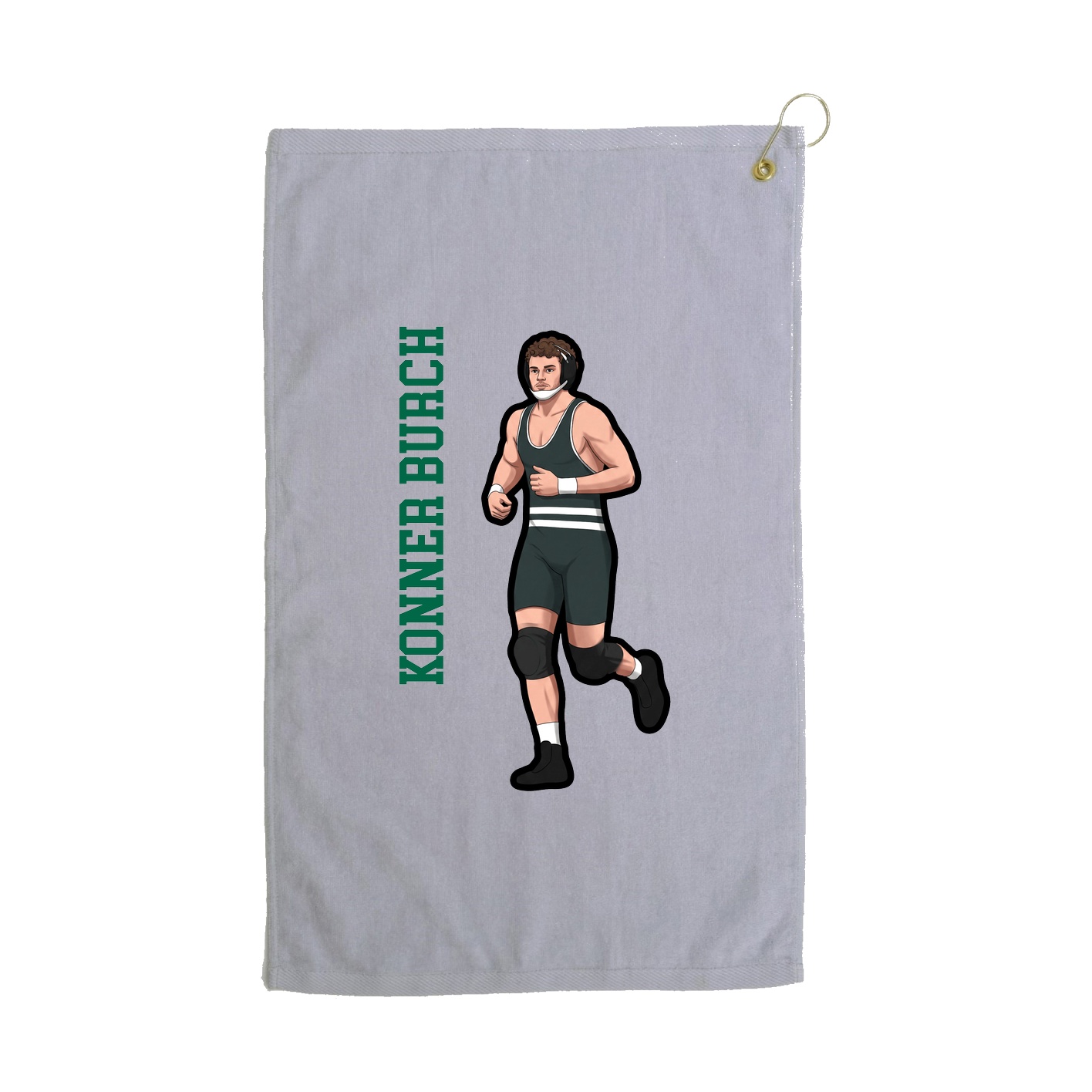 Golf Towel — Name Vertical in Grey