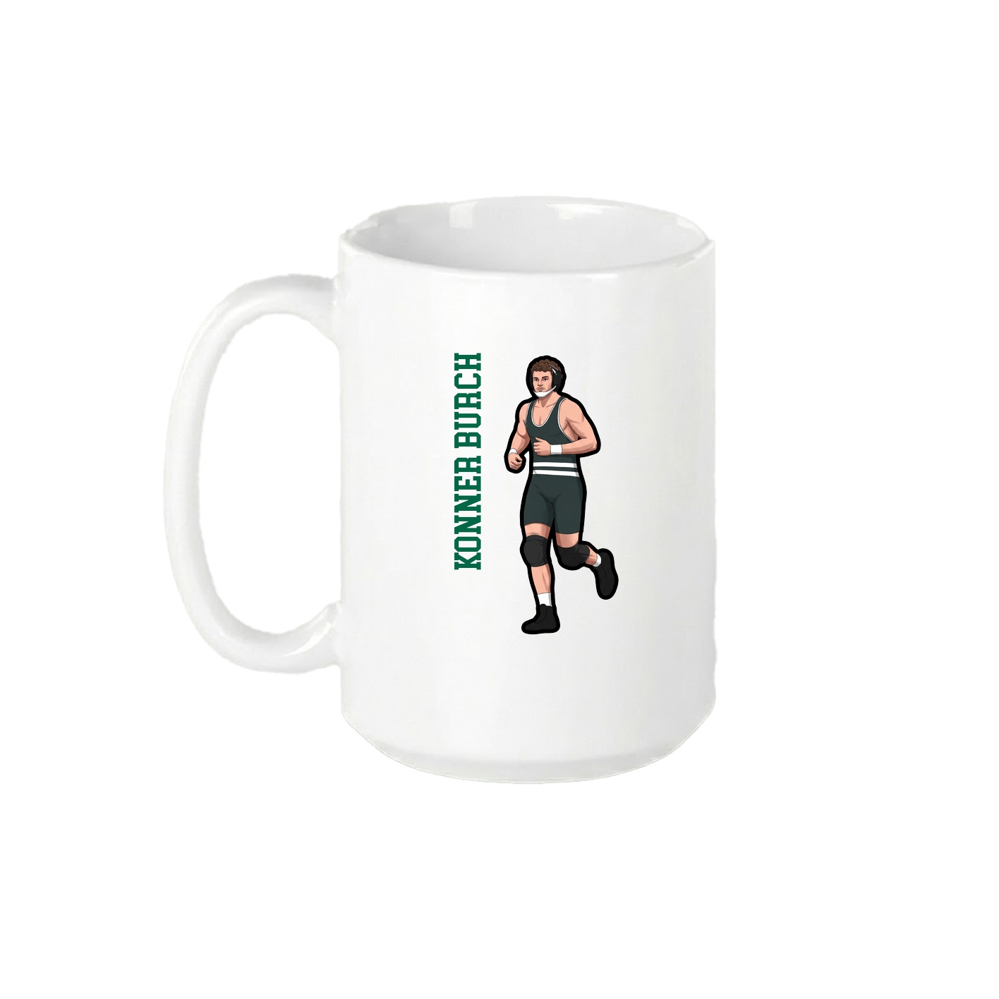 15oz Coffee Mug — Name Vertical in White