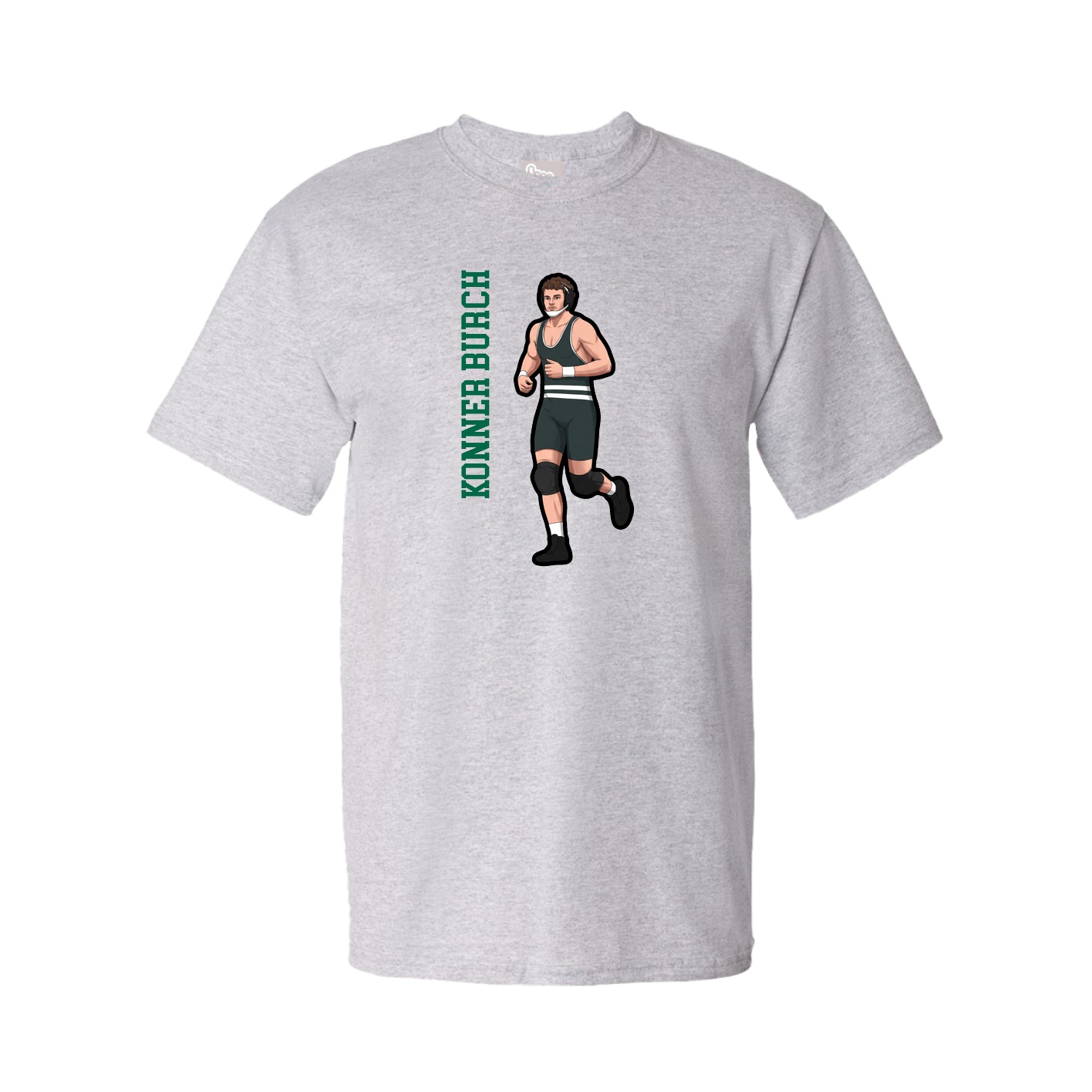 Youth Tee — Name Vertical in Grey