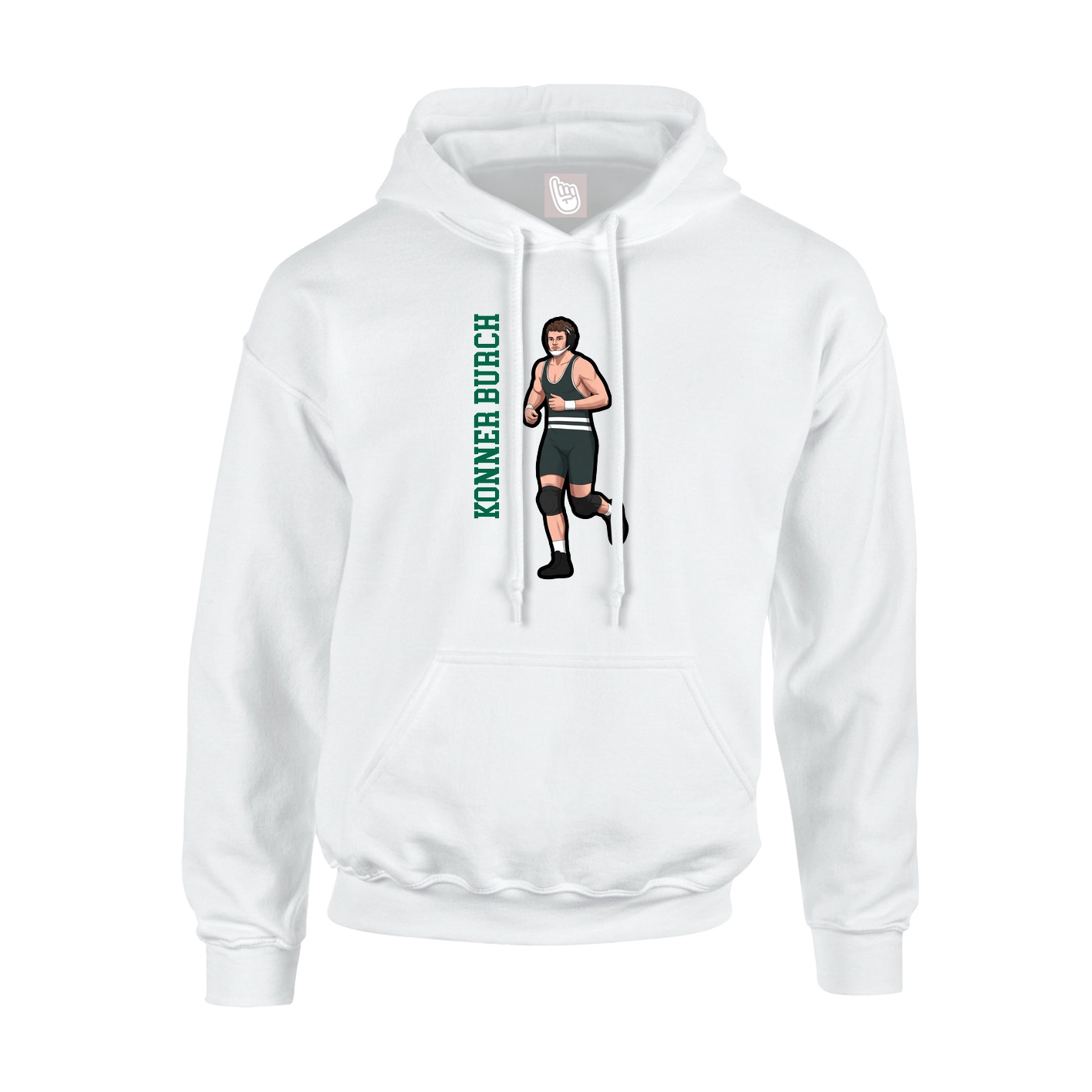 Hoodie — Name Vertical in White